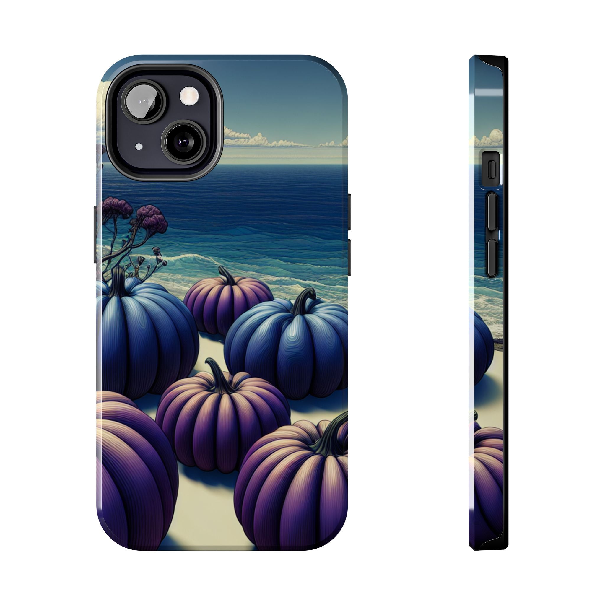 Blue Pumpkin Beach Tough Phone Case — Coastal Halloween Fall iPhone Cover