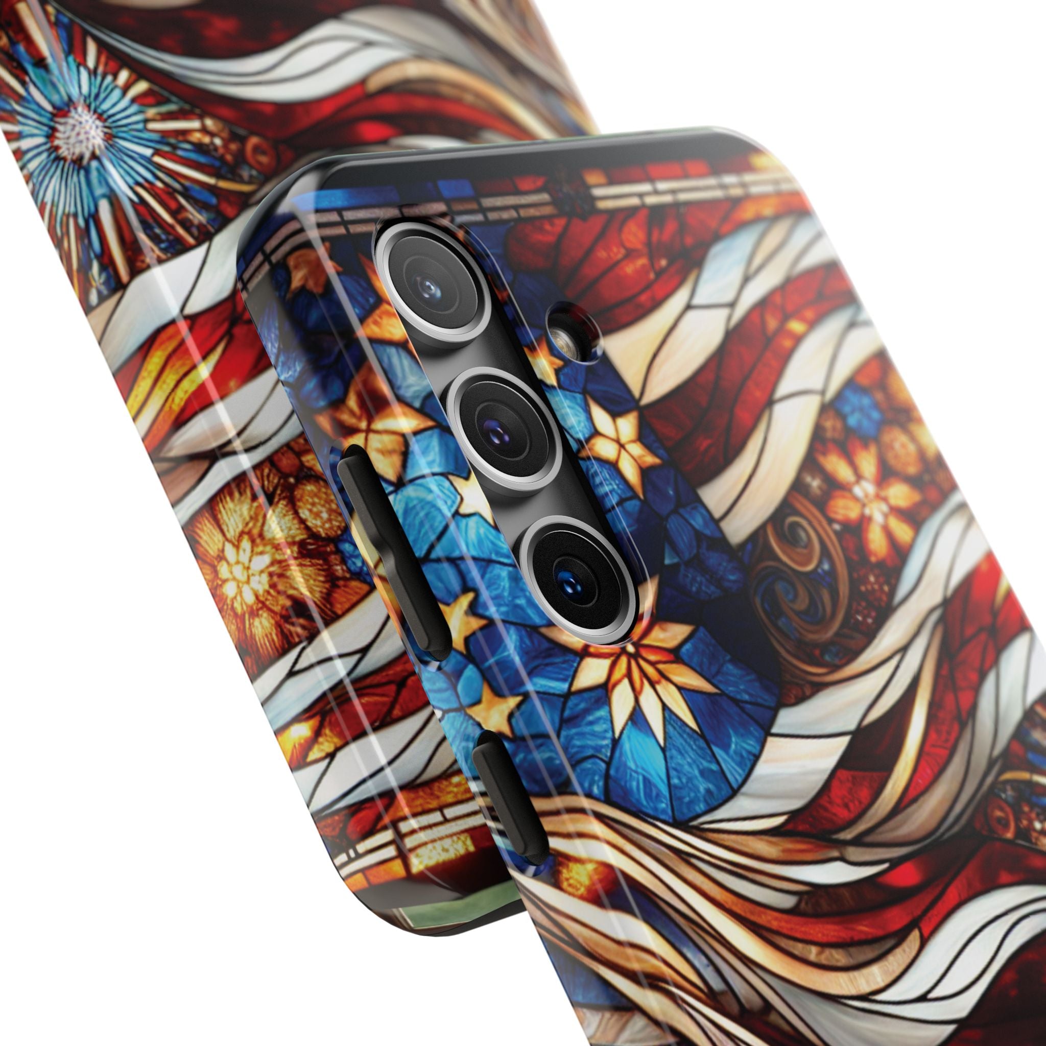 American by Nature Colorful Stained Glass Tough Phone Cases | Unique iPhone Covers, Protective Cases, Vibrant Designs, Gifts for Him/Her