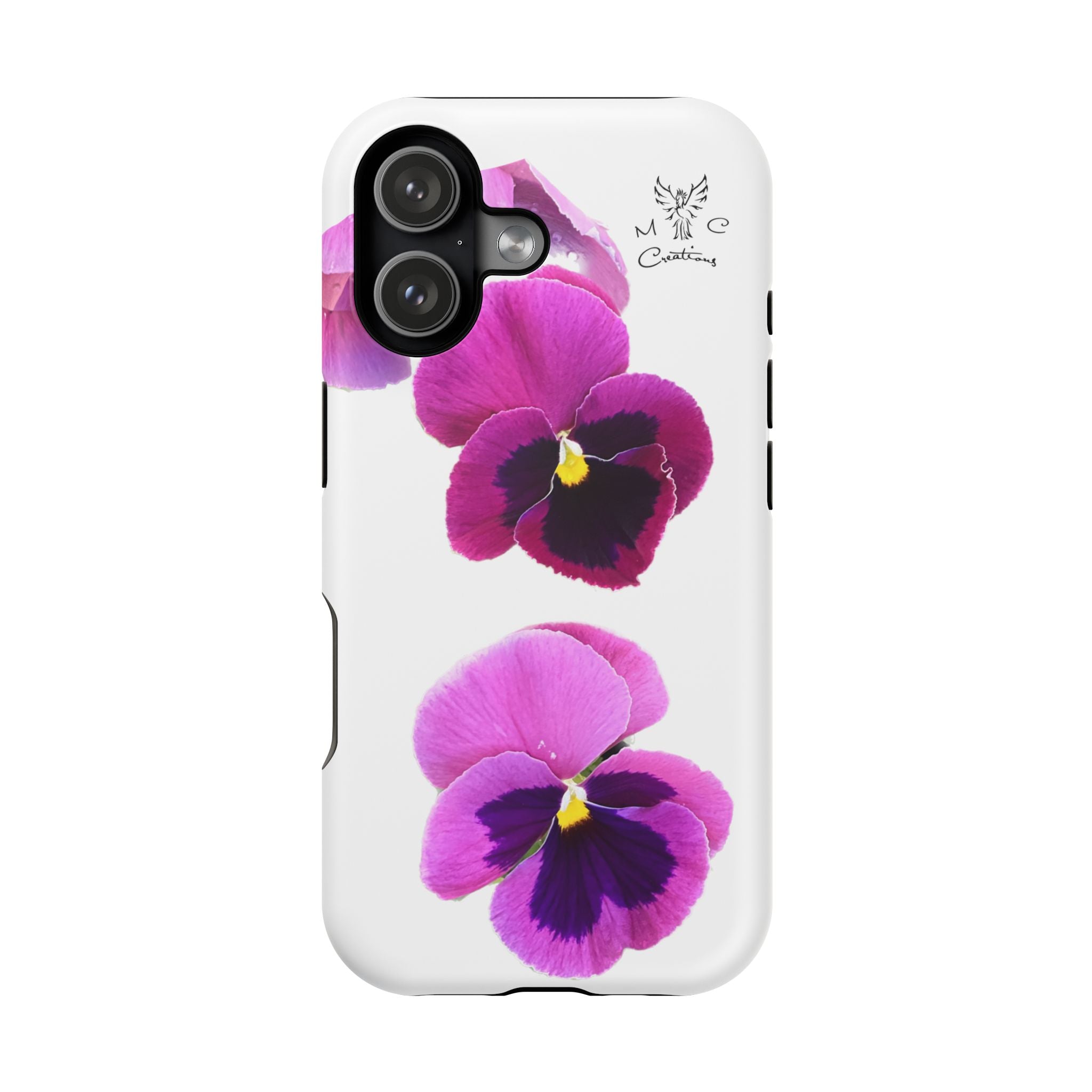 Pansy Blossom Magnetic Phone Case — Impact‑Resistant Floral iPhone Cover