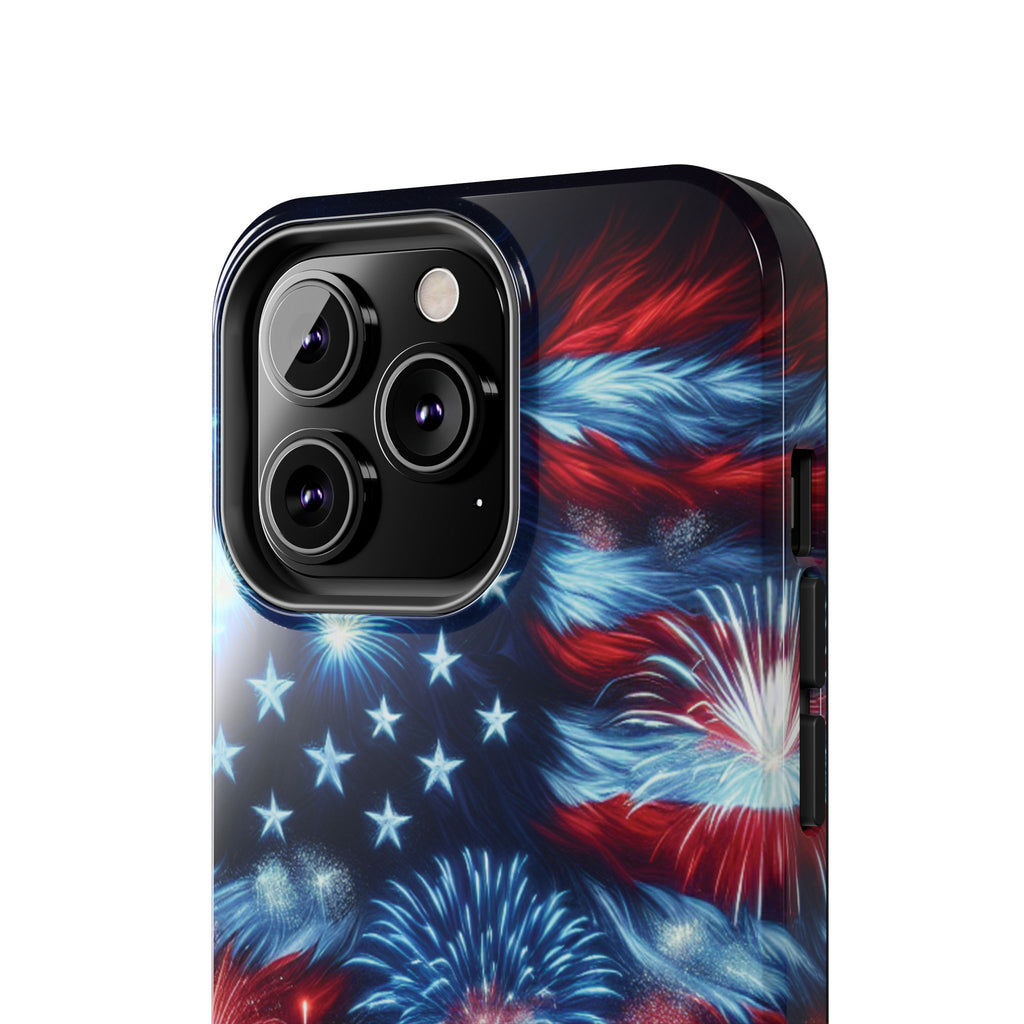 Patriotic Fireworks Phone Case, Independence Day, USA Pride, Tough Phone Cover, July 4th, Gift for Veterans