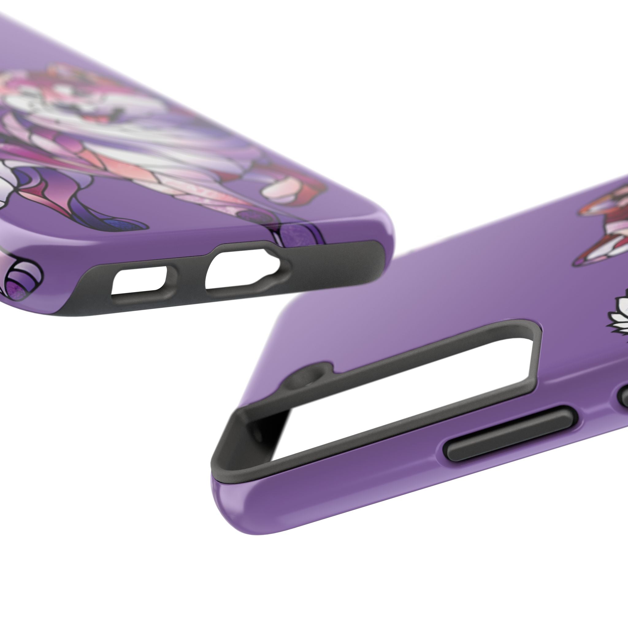 Purple Stained-Glass Shiba Inu Tough Phone Case — Protective Artistic Phone Cover