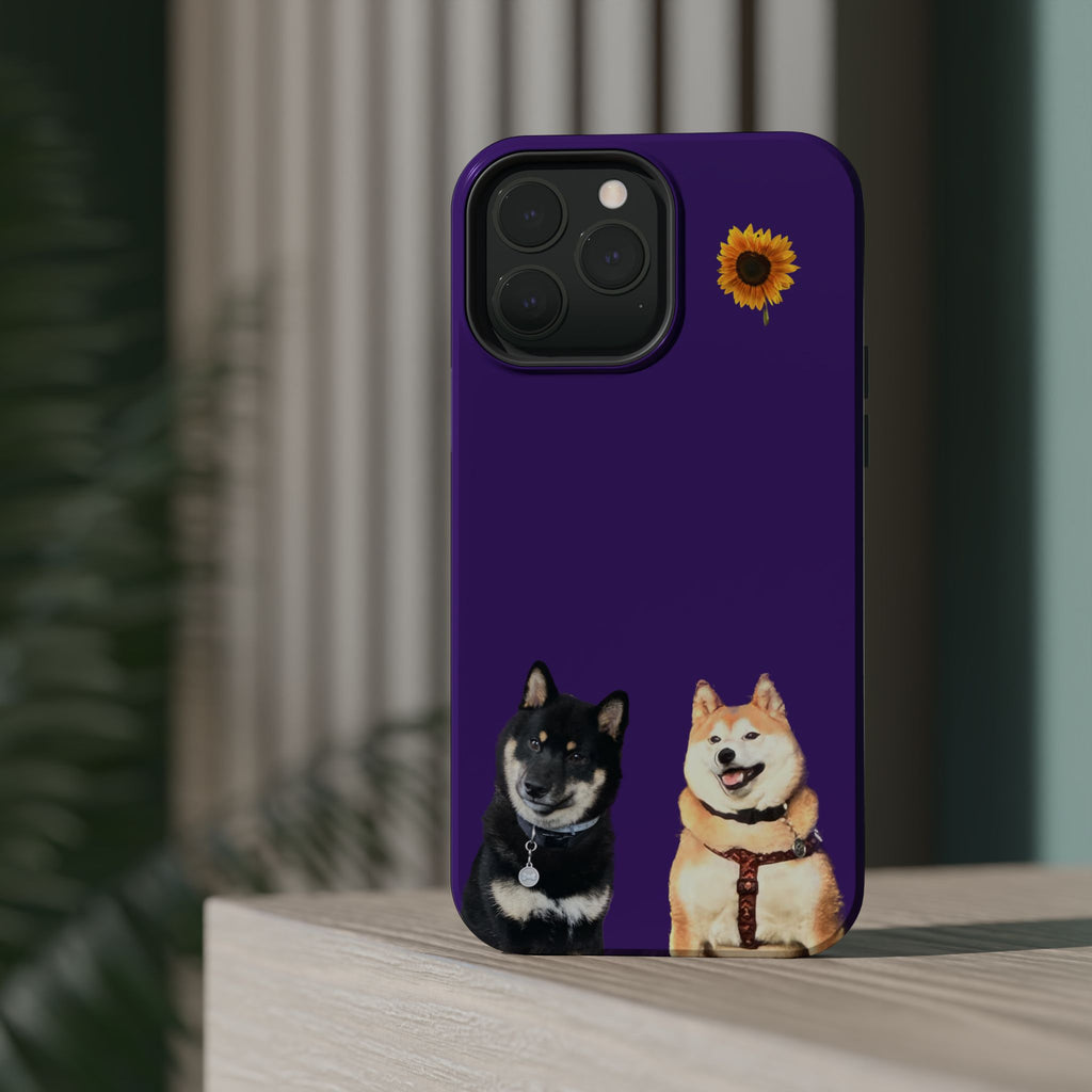 Shiba pair purple sunflower MagSafe Tough Cases