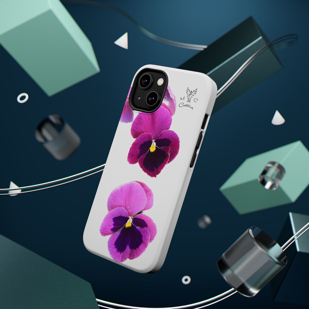 Pansy Blossom Magnetic Phone Case — Impact‑Resistant Floral iPhone Cover