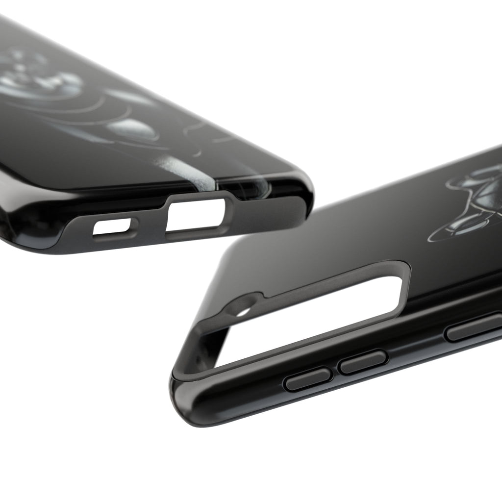 Wolf Silhouette Tough Phone Case — Black Geometric Wolf Protective Cover