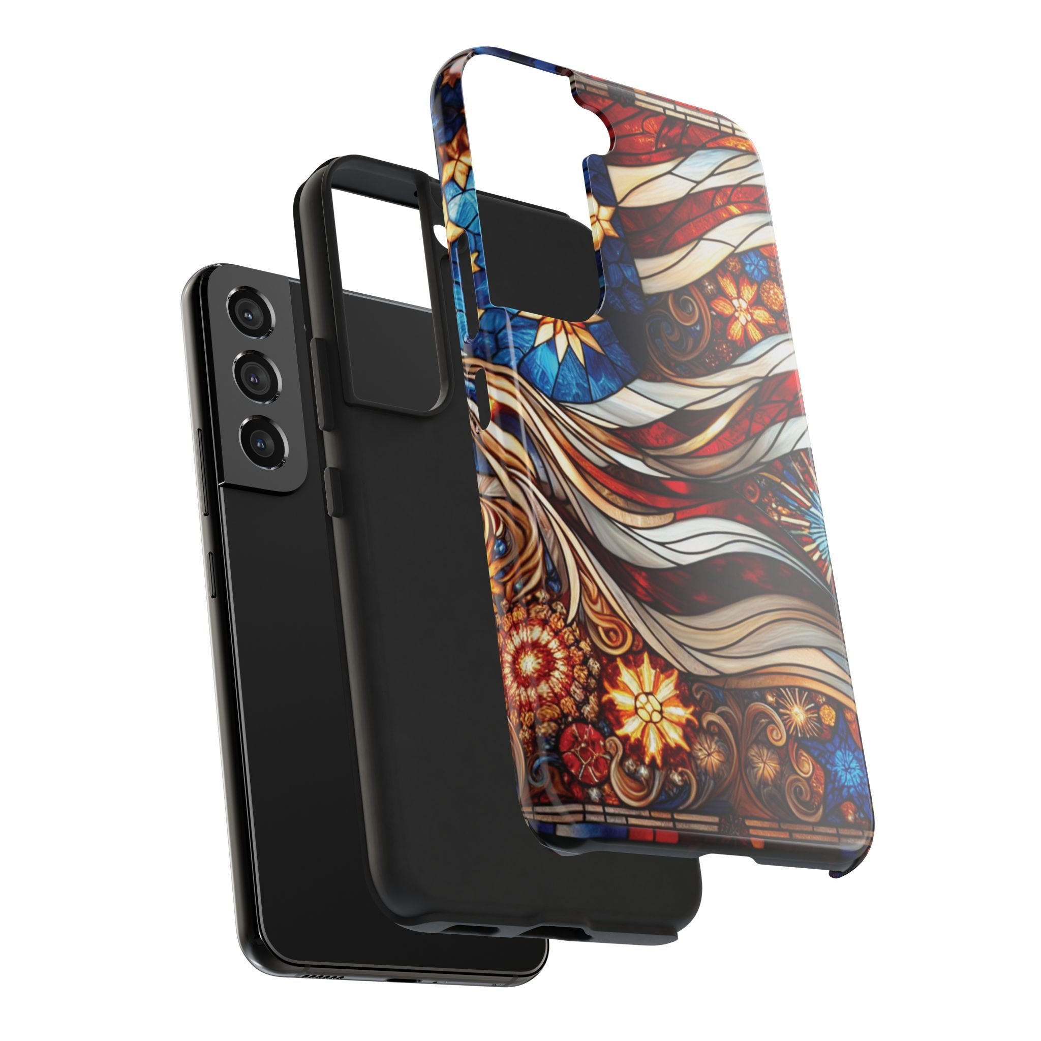 American by Nature Colorful Stained Glass Tough Phone Cases | Unique iPhone Covers, Protective Cases, Vibrant Designs, Gifts for Him/Her