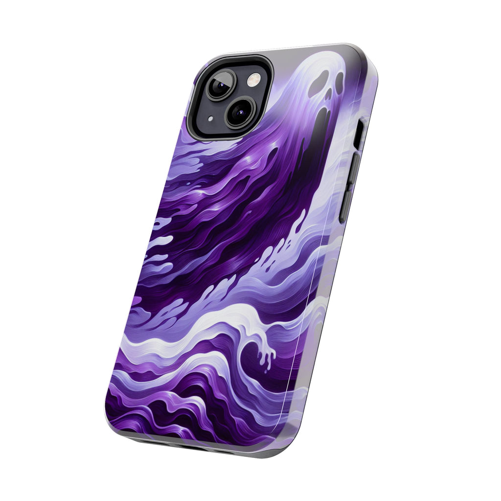Purple wavey ghosts! - Tough Phone Cases