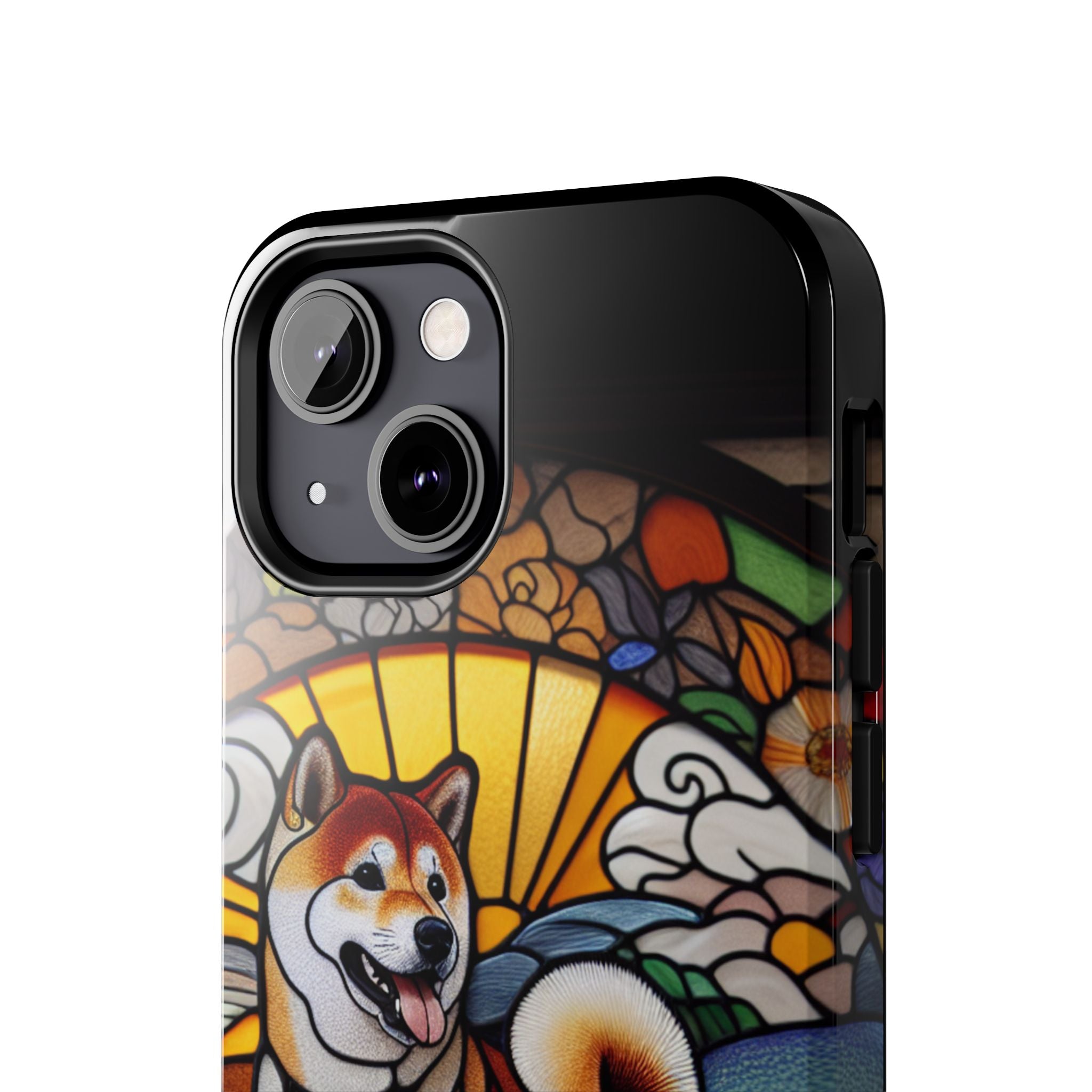 Shiba Inu Stained-Glass Tough Phone Case — Durable Protective Dog Art Cover