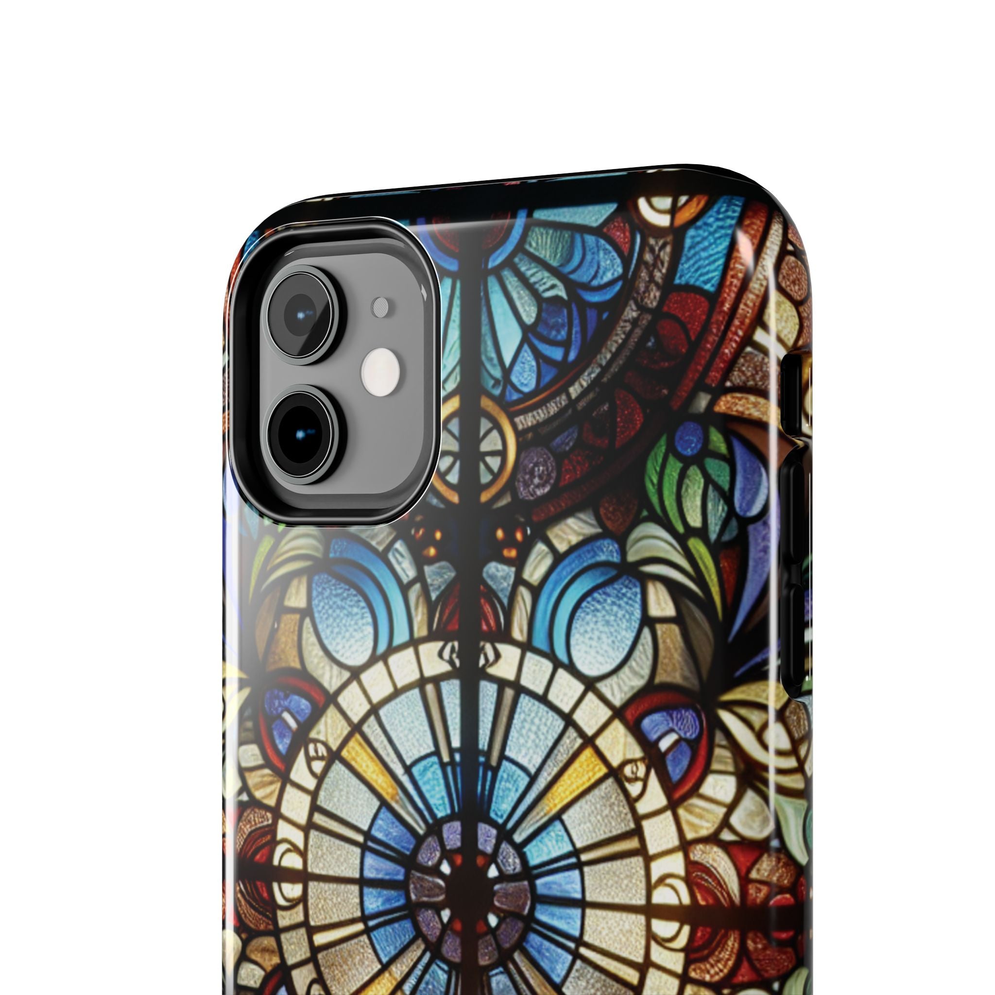 Stained Glass Mandala Tough Phone Case — Floral Vintage Art iPhone Cover