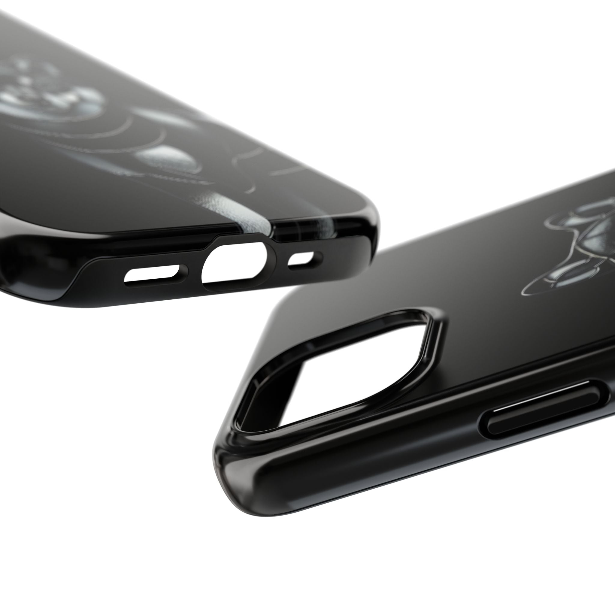 Wolf Silhouette Tough Phone Case — Black Geometric Wolf Protective Cover