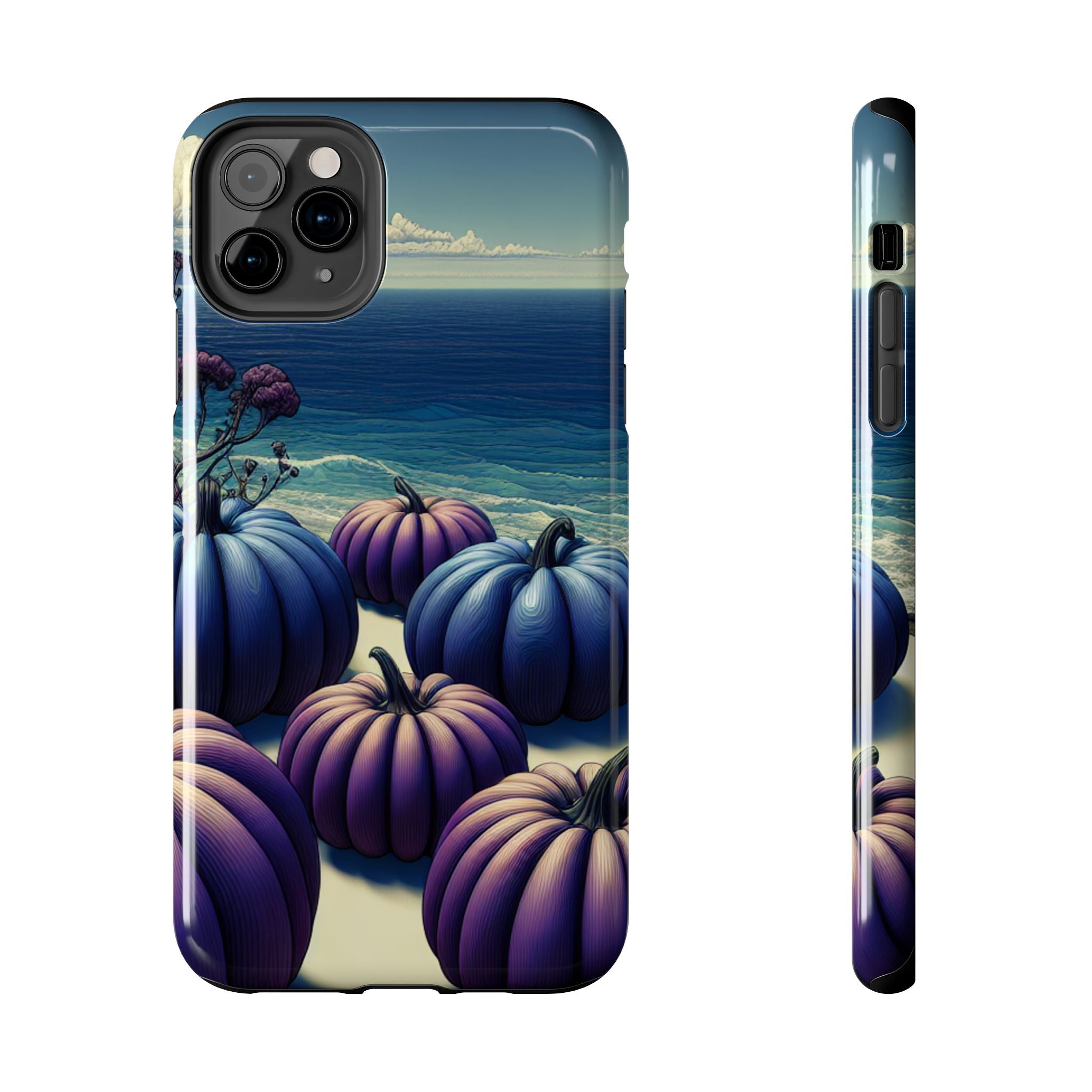 Blue Pumpkin Beach Tough Phone Case — Coastal Halloween Fall iPhone Cover