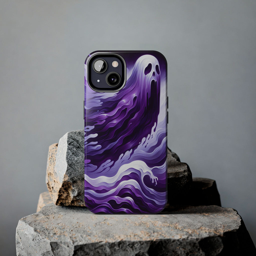Purple wavey ghosts! - Tough Phone Cases