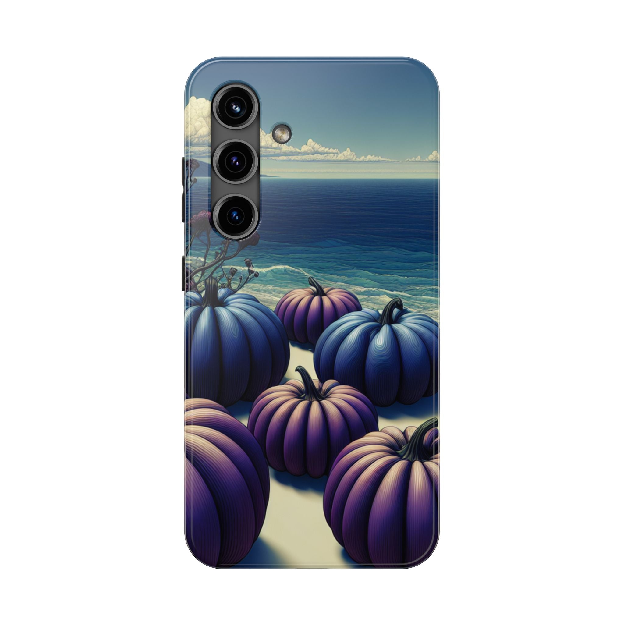 Blue Pumpkin Beach Tough Phone Case — Coastal Halloween Fall iPhone Cover