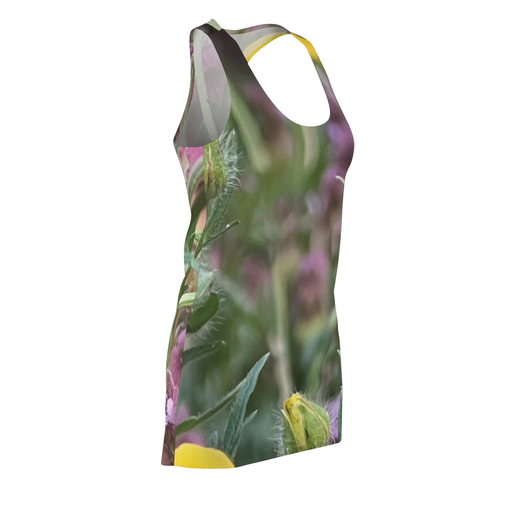 Floral Meadow Racerback Dress — All-Over Print Botanical Summer Dress