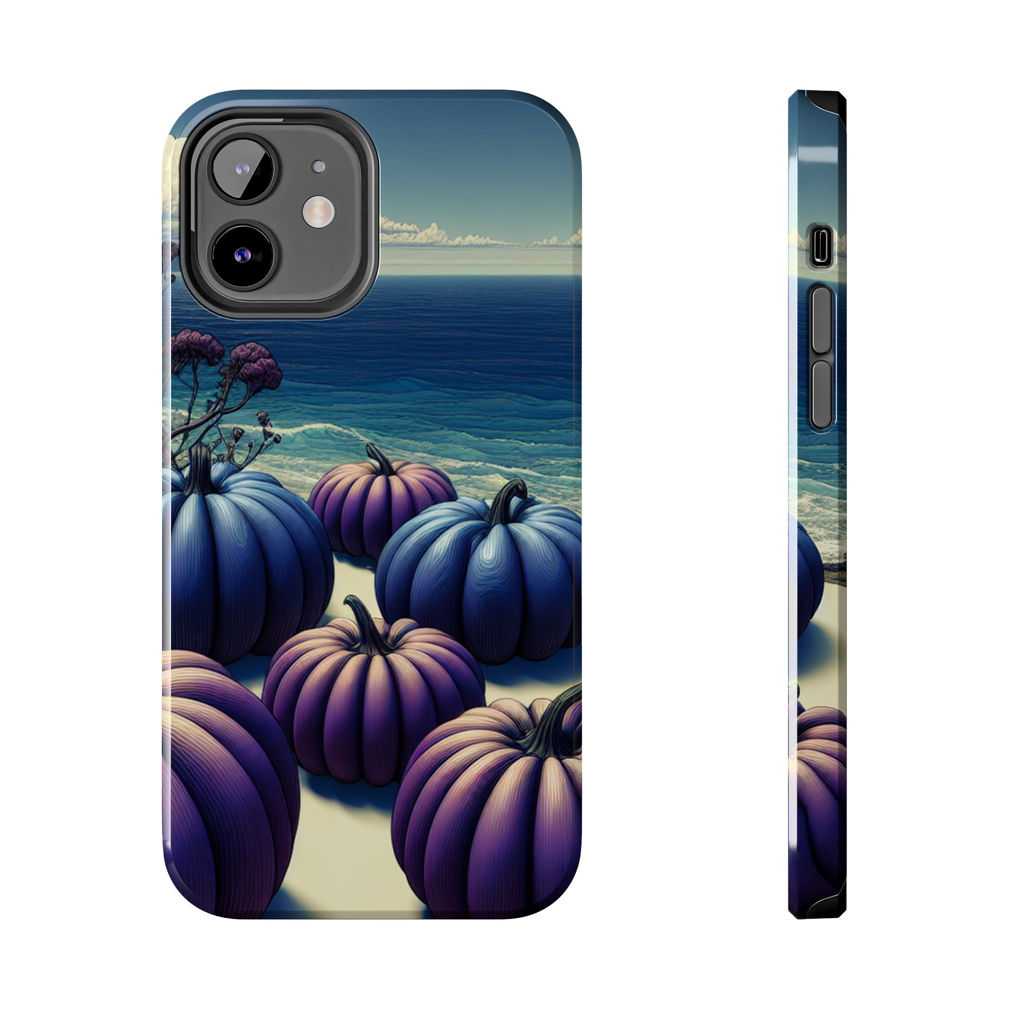 Blue Pumpkin Beach Tough Phone Case — Coastal Halloween Fall iPhone Cover