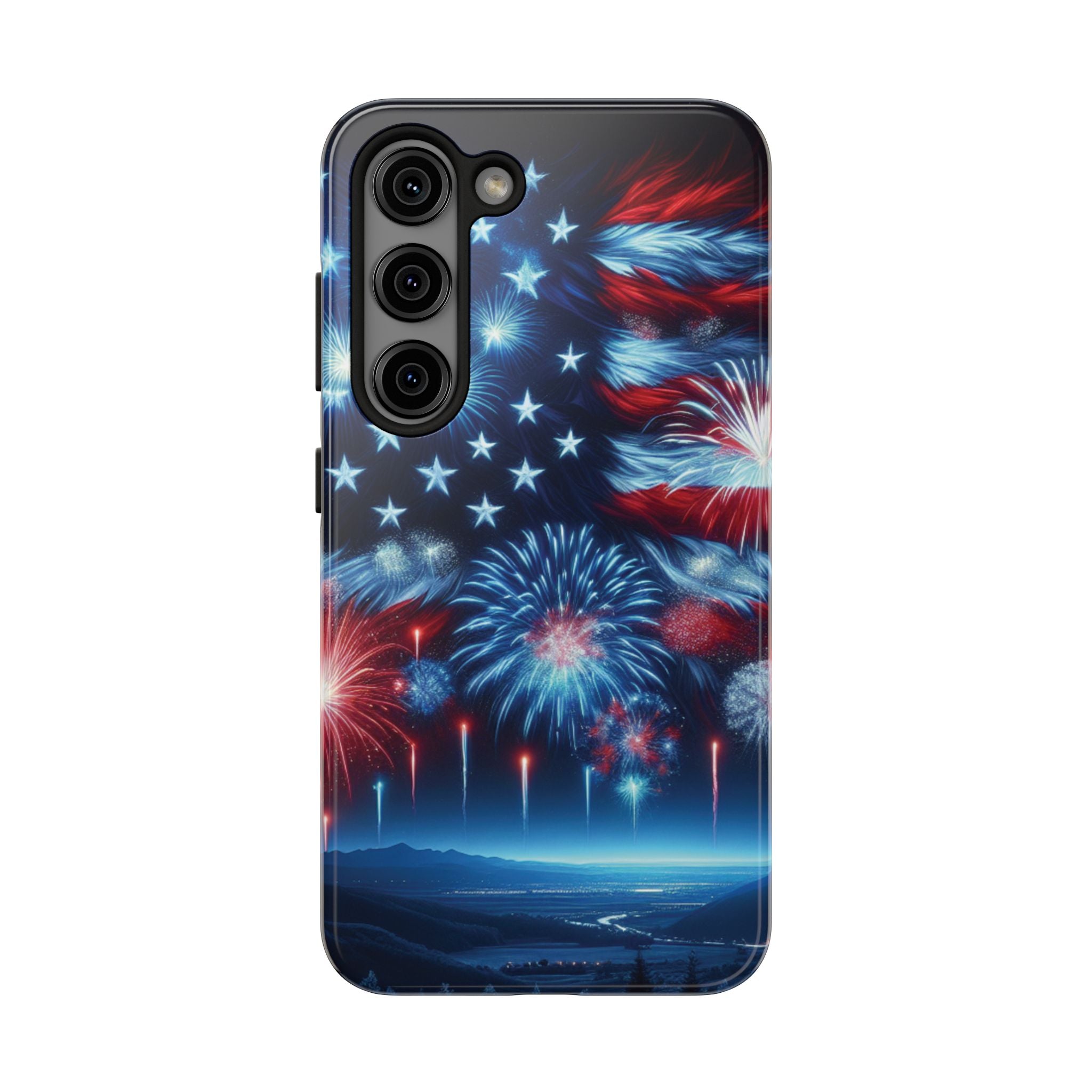 Patriotic Fireworks Phone Case, Independence Day, USA Pride, Tough Phone Cover, July 4th, Gift for Veterans