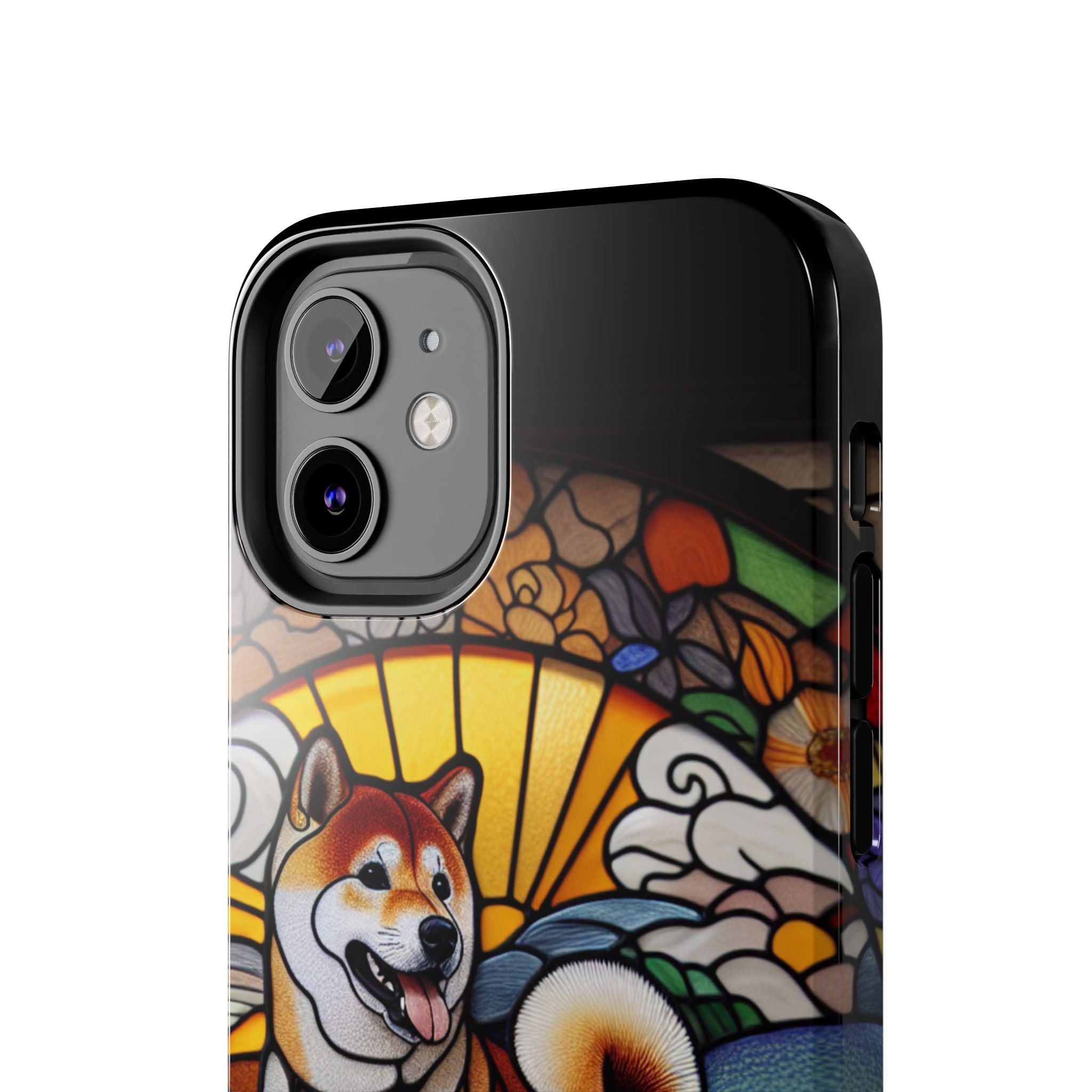 Shiba Inu Stained-Glass Tough Phone Case — Durable Protective Dog Art Cover