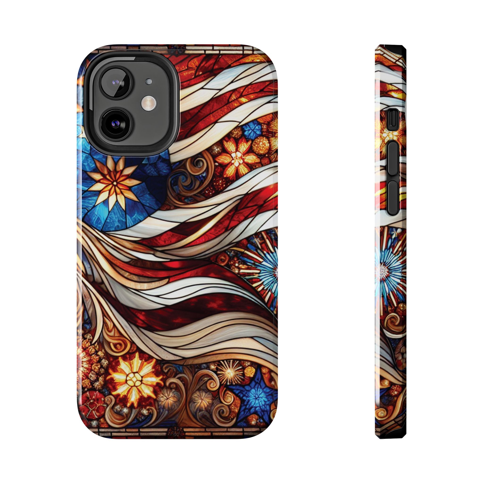 American by Nature Colorful Stained Glass Tough Phone Cases | Unique iPhone Covers, Protective Cases, Vibrant Designs, Gifts for Him/Her