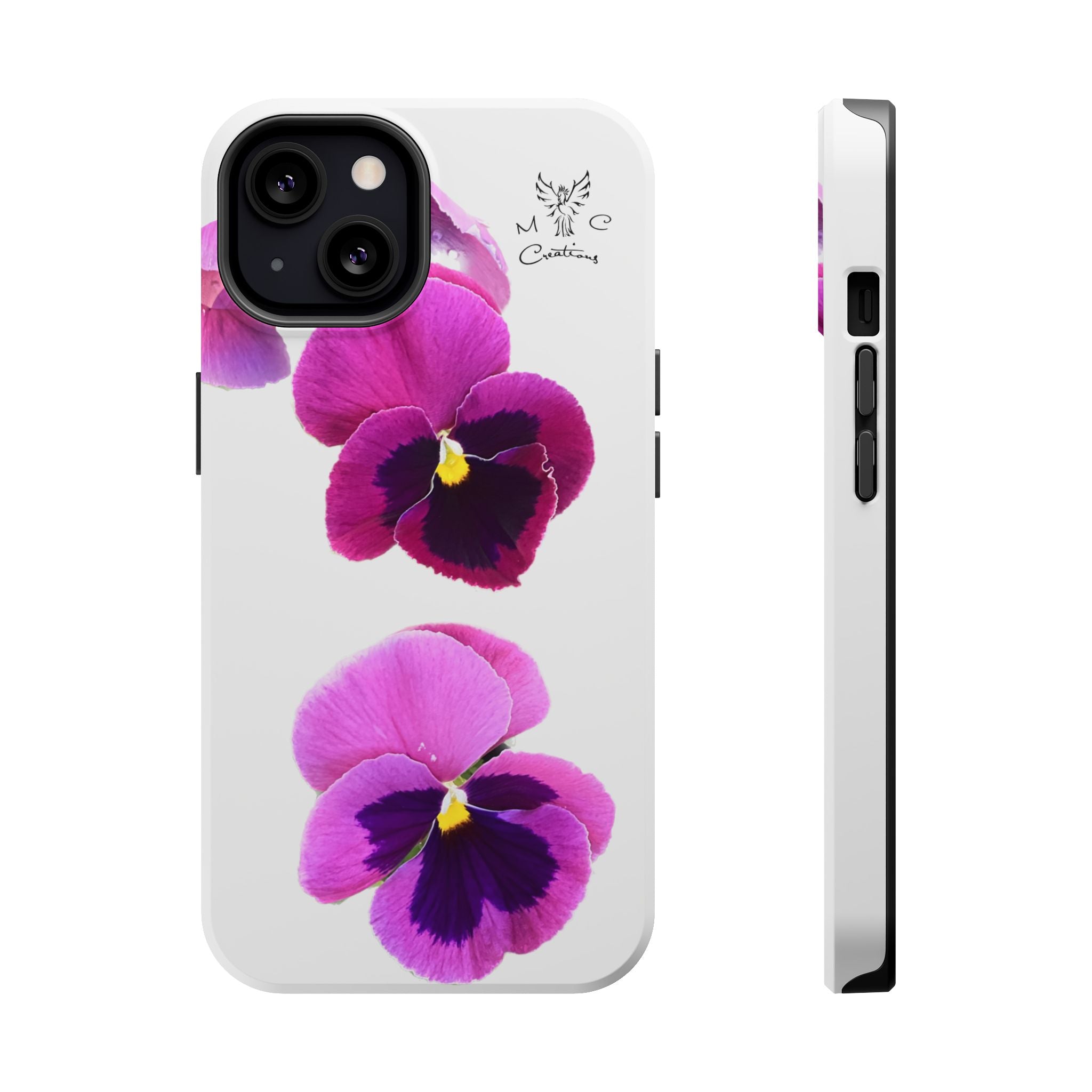 Pansy Blossom Magnetic Phone Case — Impact‑Resistant Floral iPhone Cover