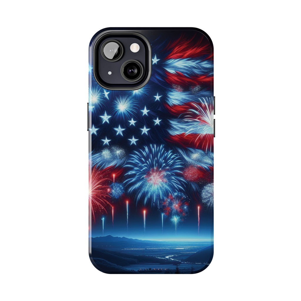 Patriotic Fireworks Phone Case, Independence Day, USA Pride, Tough Phone Cover, July 4th, Gift for Veterans