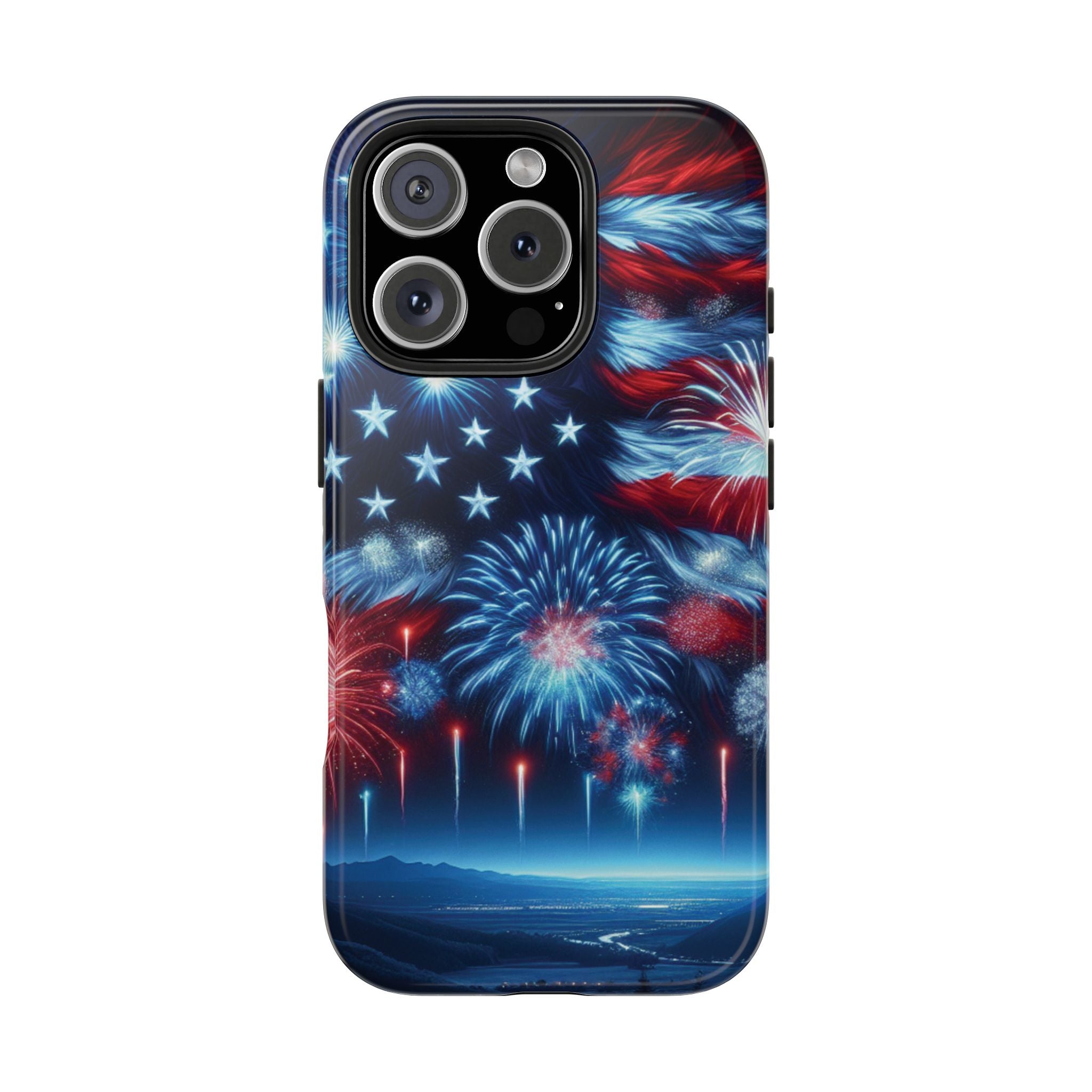 Patriotic Fireworks Phone Case, Independence Day, USA Pride, Tough Phone Cover, July 4th, Gift for Veterans