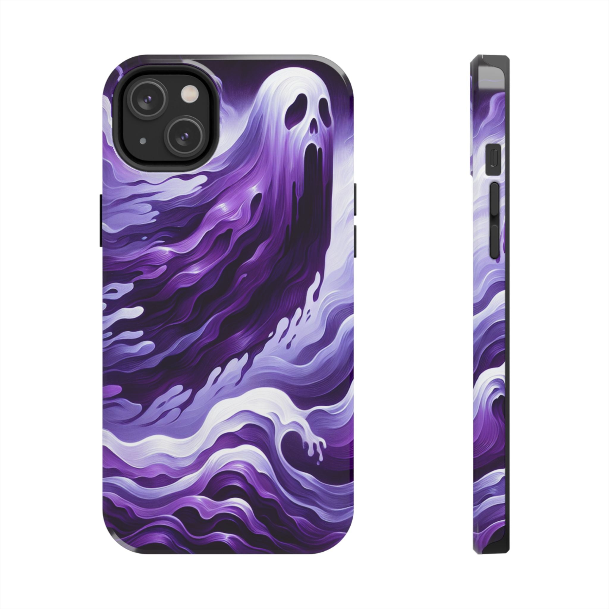 Purple wavey ghosts! - Tough Phone Cases
