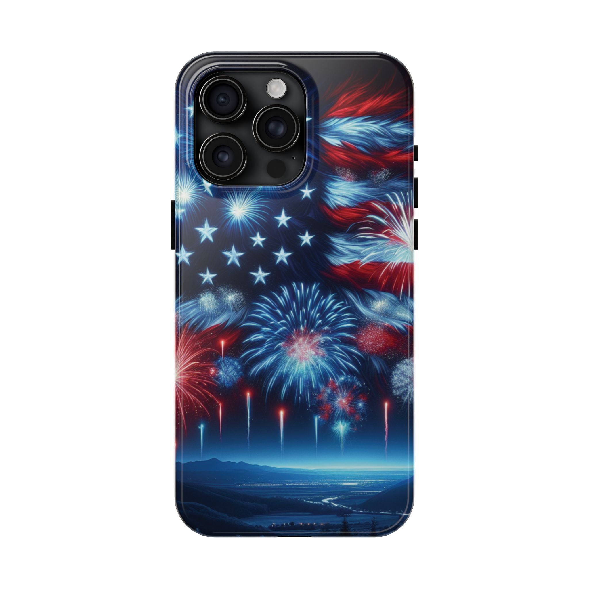 Patriotic Fireworks Phone Case, Independence Day, USA Pride, Tough Phone Cover, July 4th, Gift for Veterans