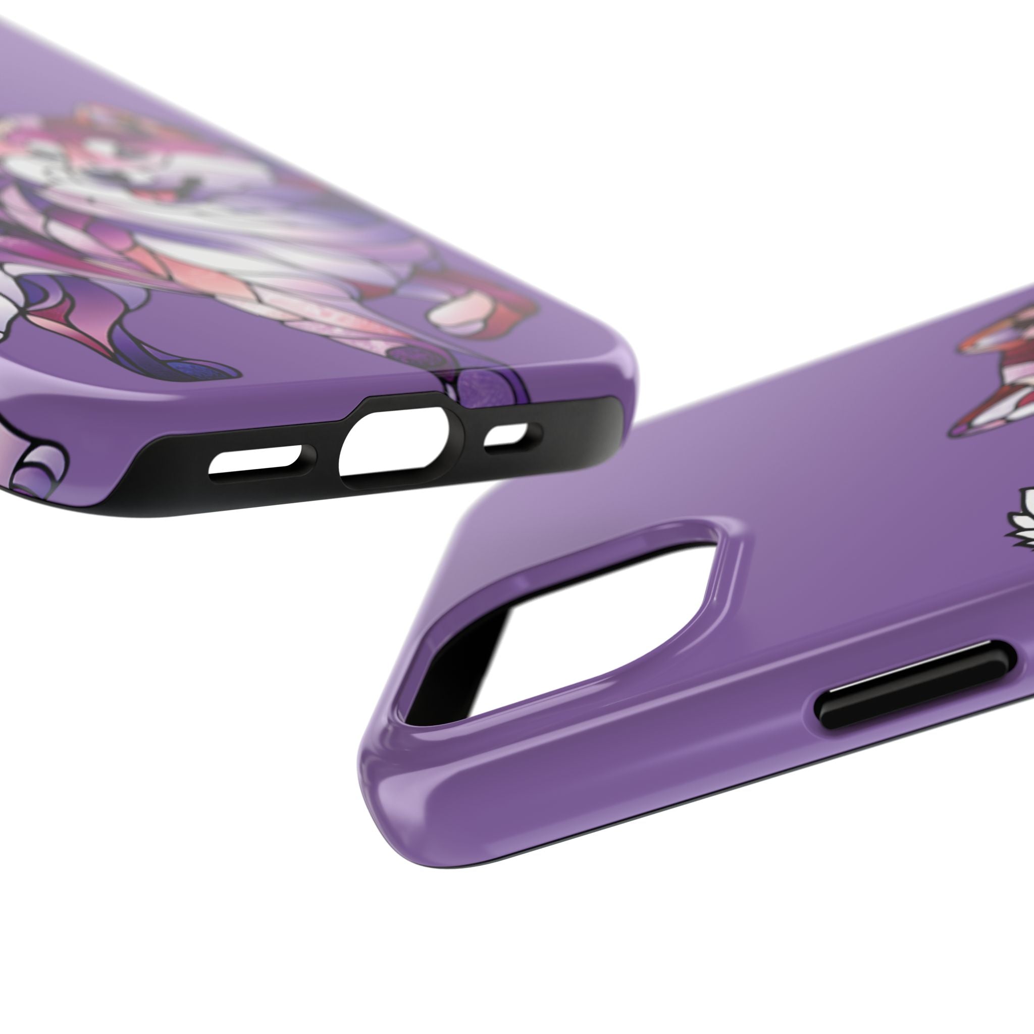 Purple Stained-Glass Shiba Inu Tough Phone Case — Protective Artistic Phone Cover