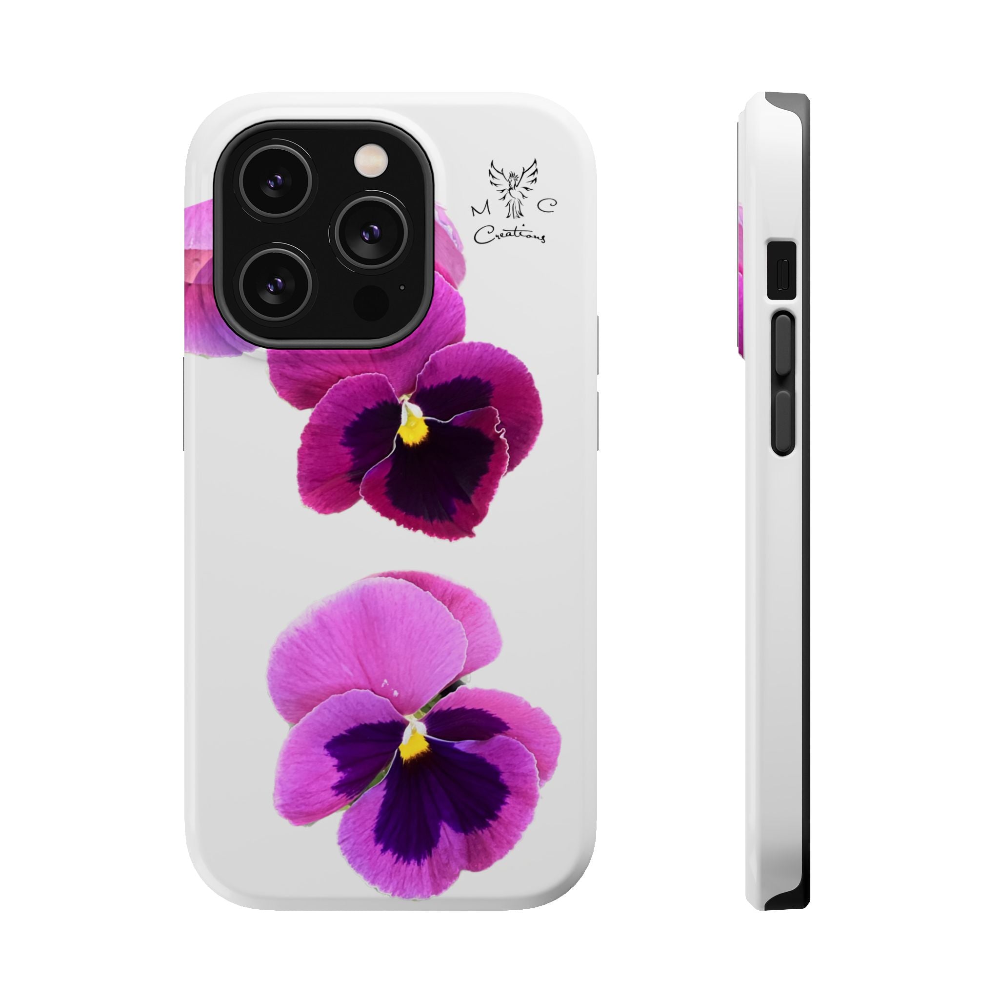 Pansy Blossom Magnetic Phone Case — Impact‑Resistant Floral iPhone Cover