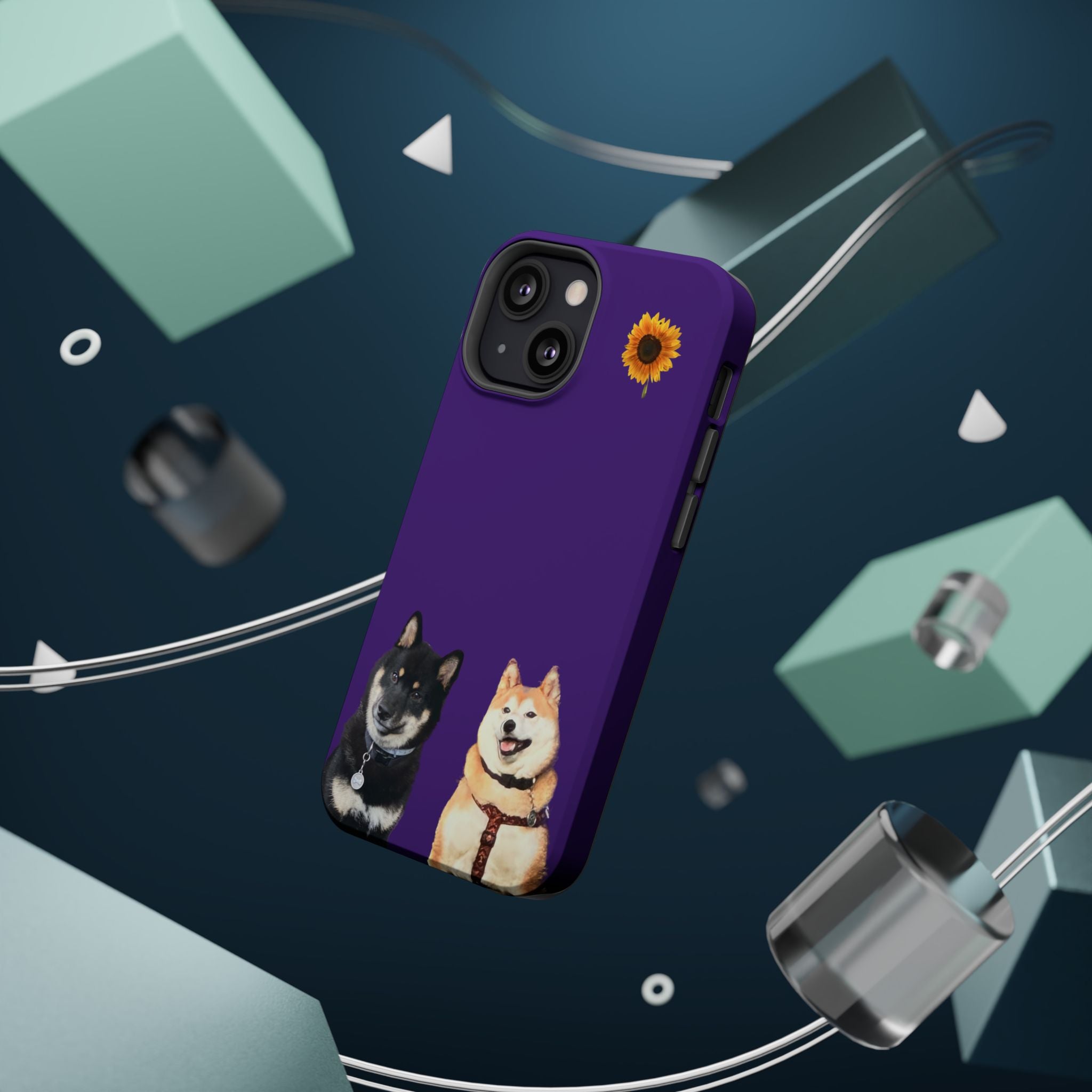 Shiba pair purple sunflower MagSafe Tough Cases