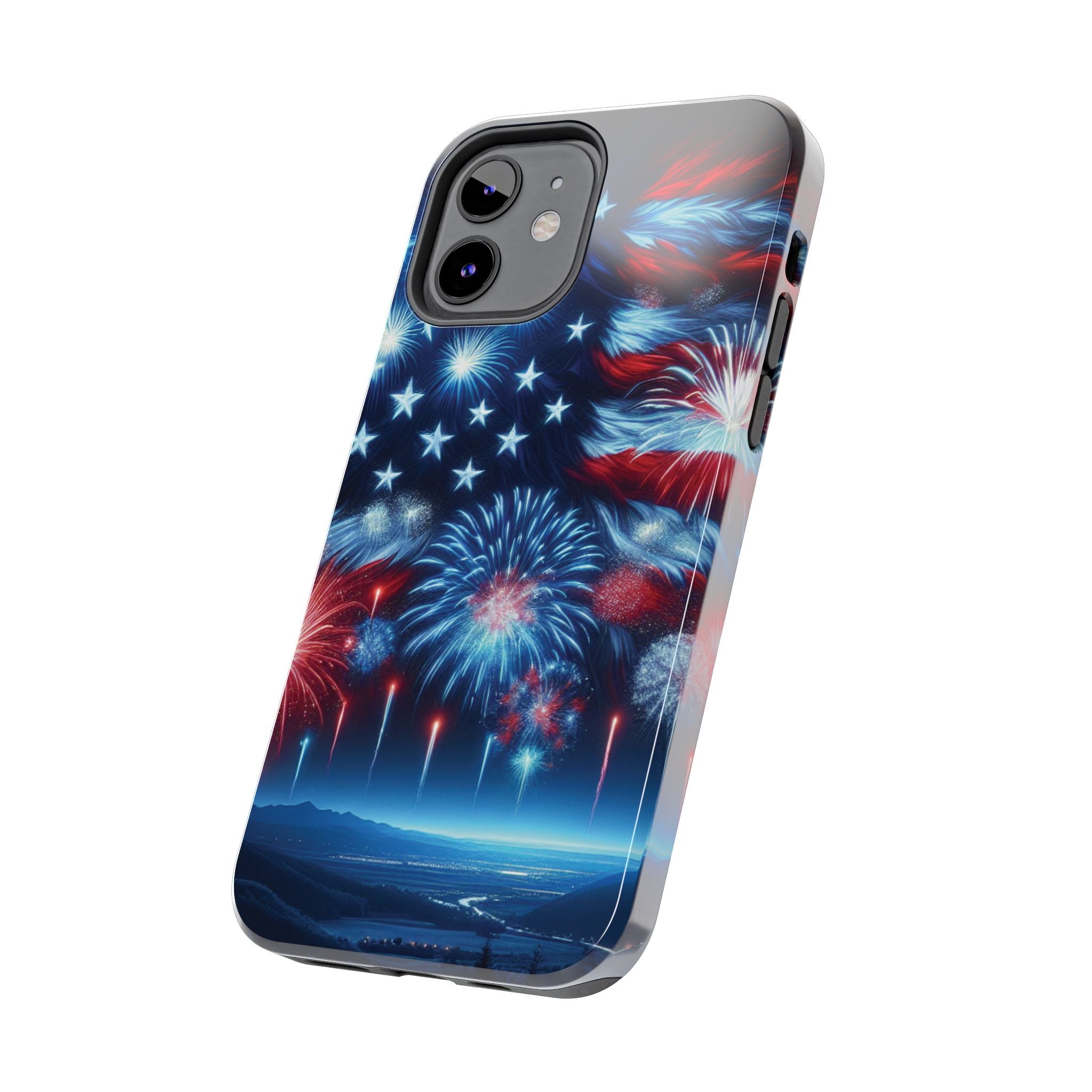 Patriotic Fireworks Phone Case, Independence Day, USA Pride, Tough Phone Cover, July 4th, Gift for Veterans