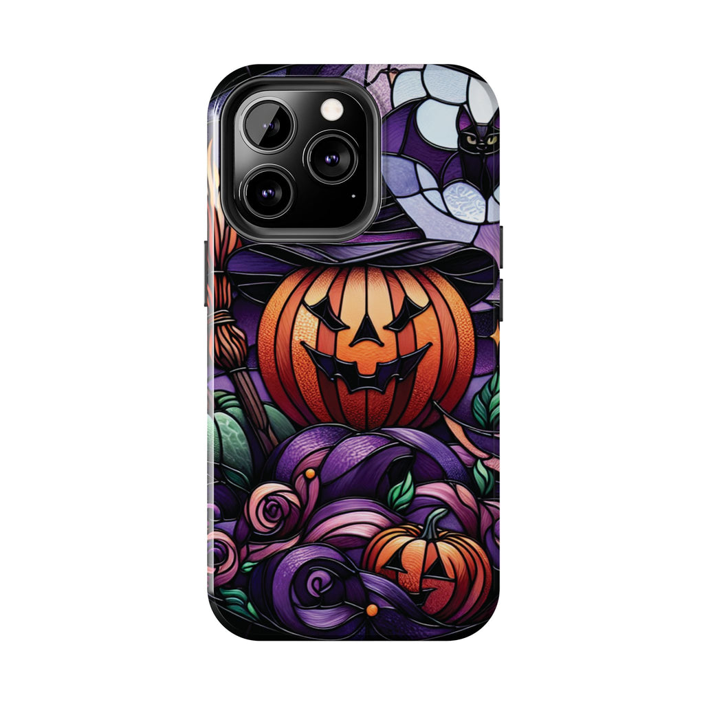 Halloween Jack-O'-Lantern Tough Phone Case — Spooky Pumpkin Witch Hat Design