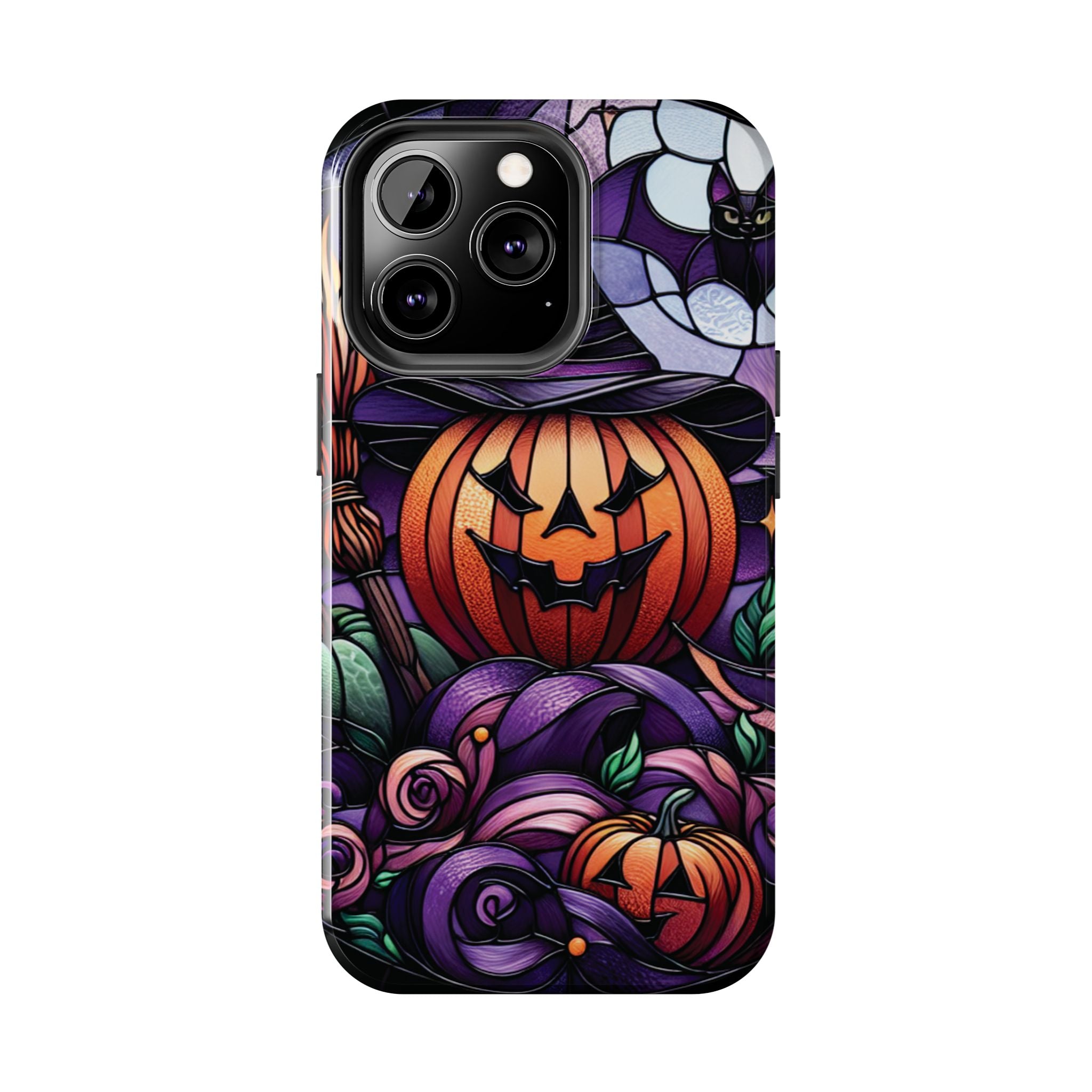 Halloween Jack-O'-Lantern Tough Phone Case — Spooky Pumpkin Witch Hat Design
