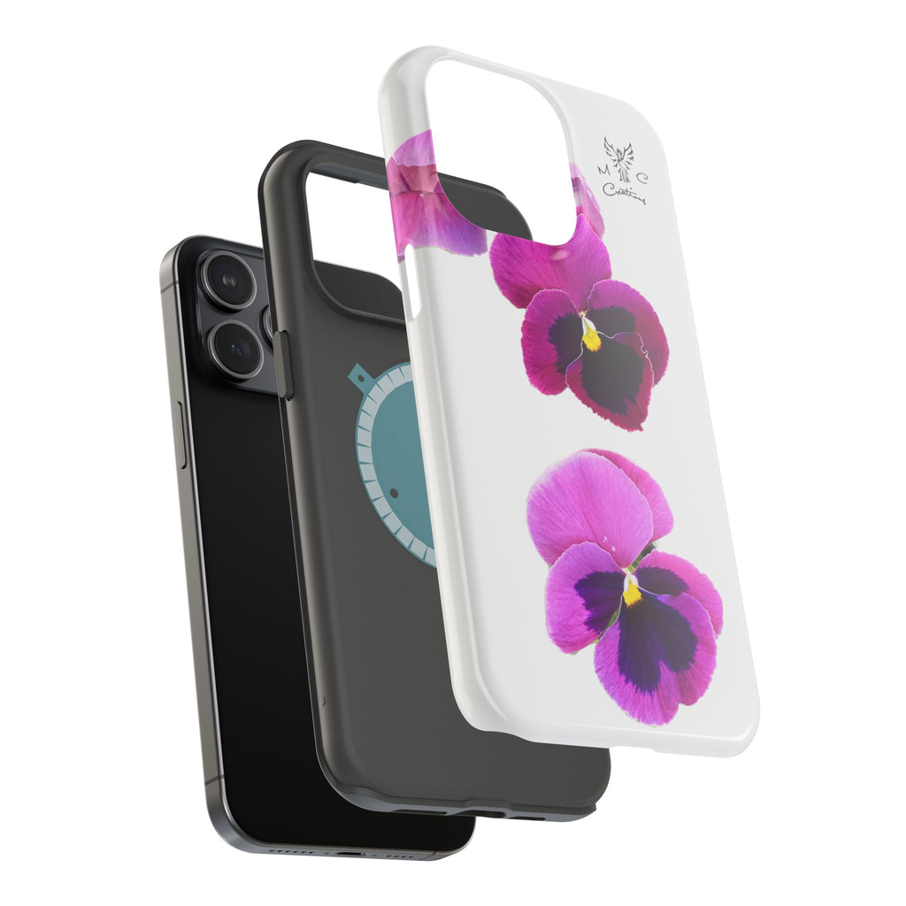Pansy Blossom Magnetic Phone Case — Impact‑Resistant Floral iPhone Cover