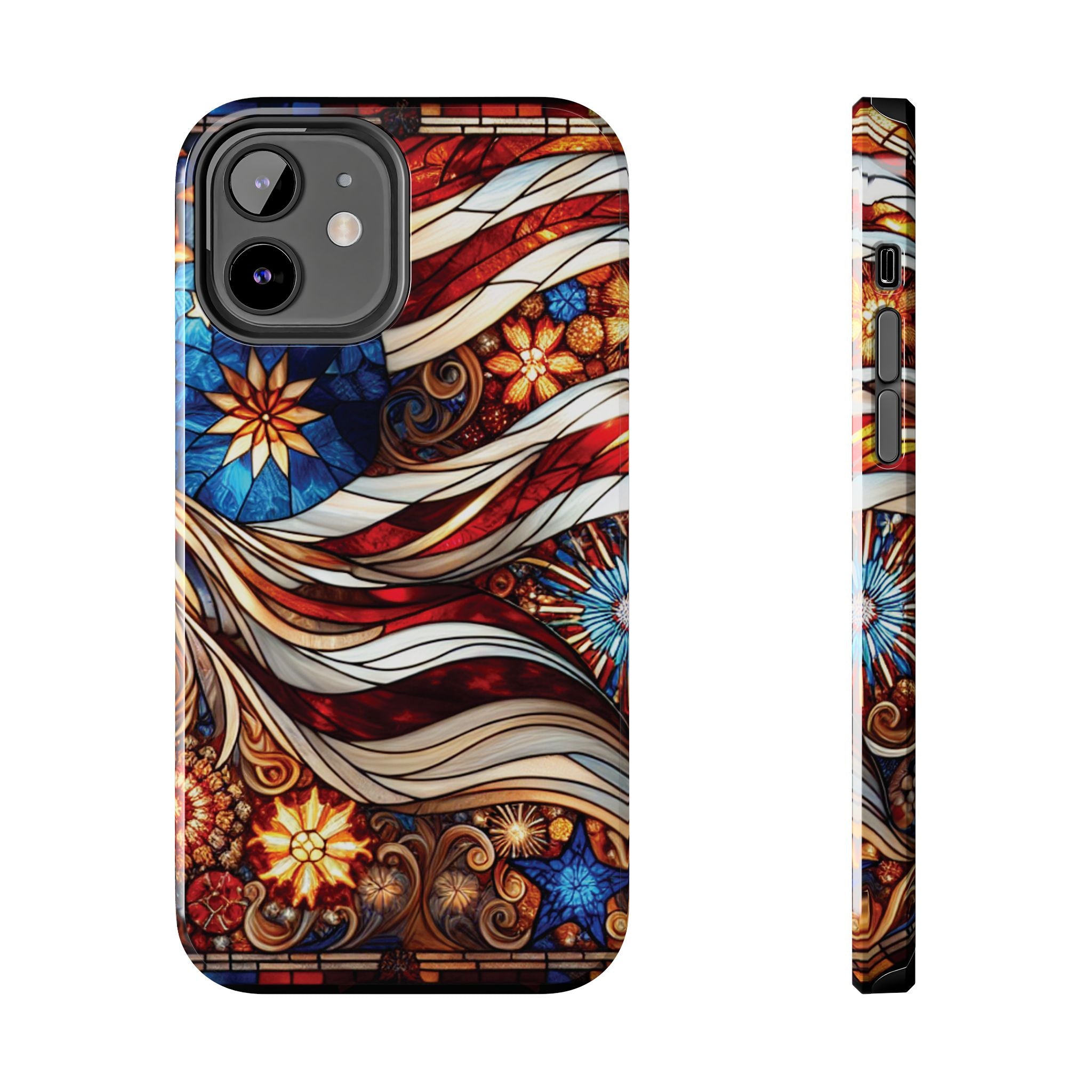 American by Nature Colorful Stained Glass Tough Phone Cases | Unique iPhone Covers, Protective Cases, Vibrant Designs, Gifts for Him/Her