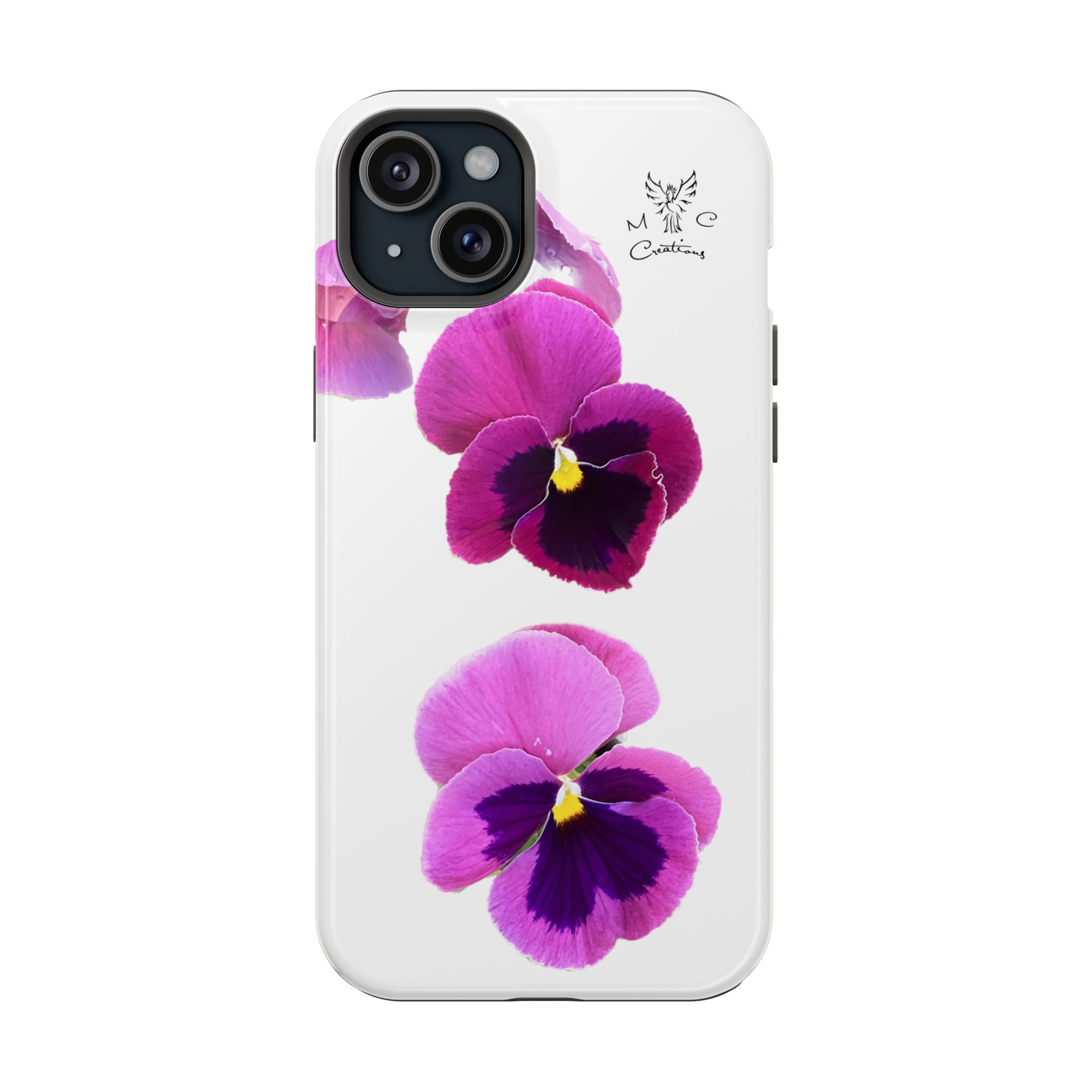 Pansy Blossom Magnetic Phone Case — Impact‑Resistant Floral iPhone Cover