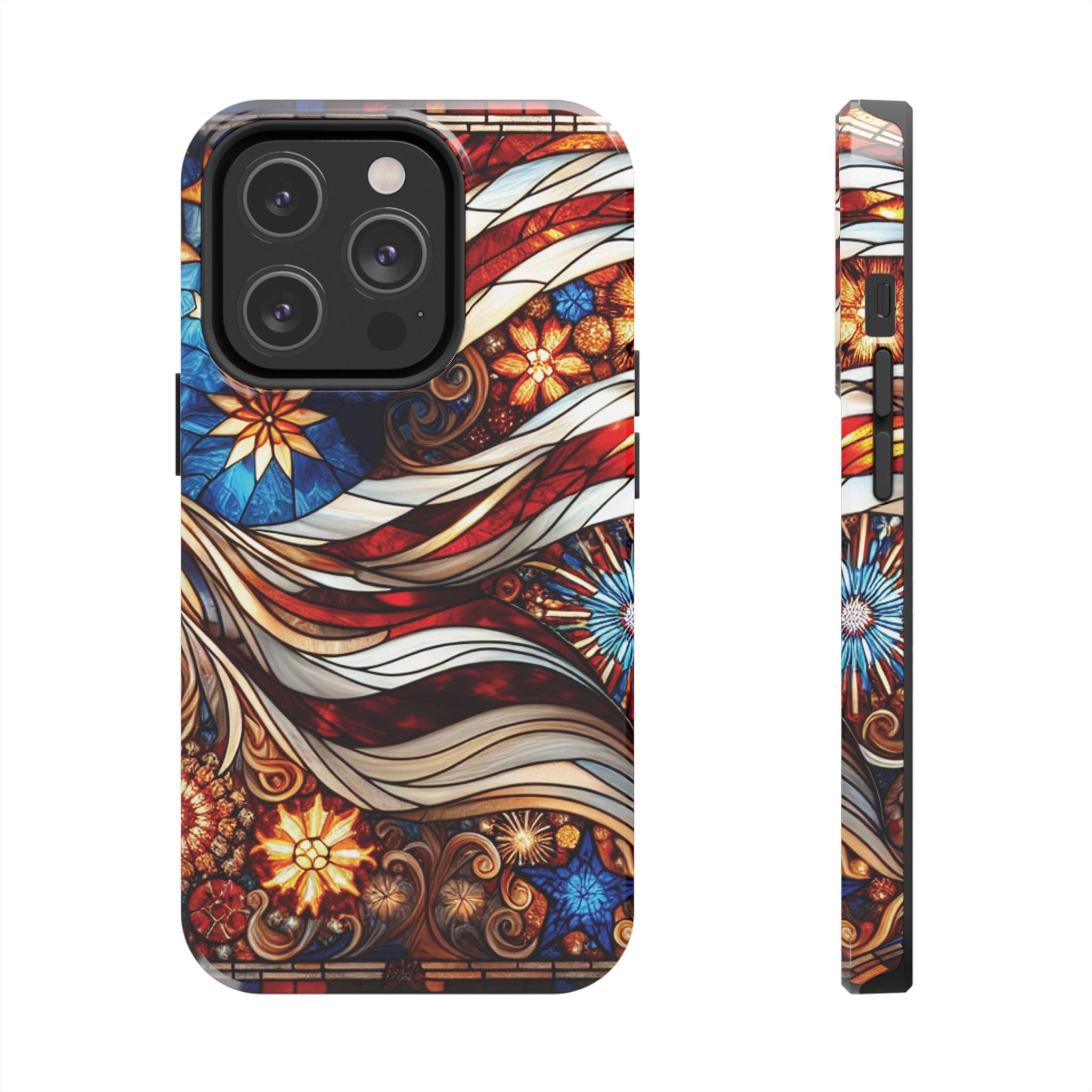 American by Nature Colorful Stained Glass Tough Phone Cases | Unique iPhone Covers, Protective Cases, Vibrant Designs, Gifts for Him/Her