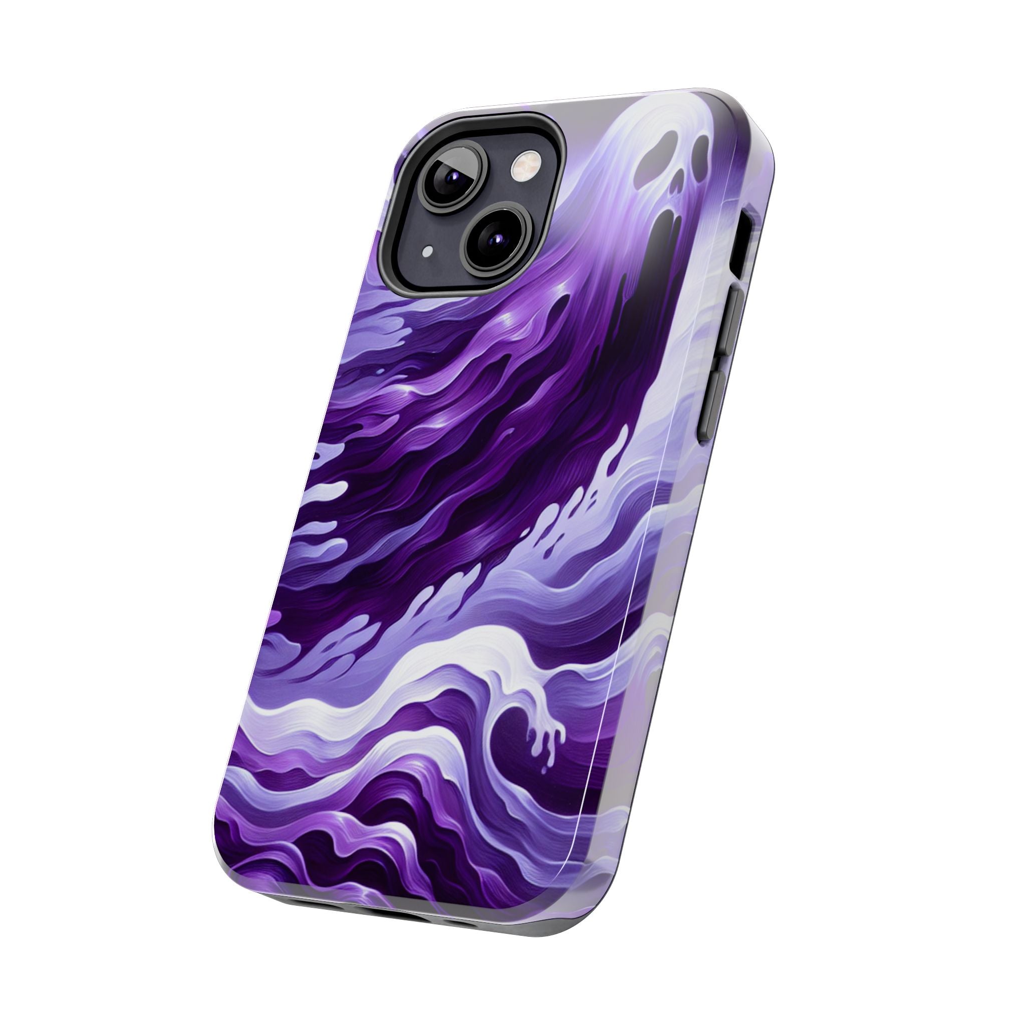 Purple wavey ghosts! - Tough Phone Cases