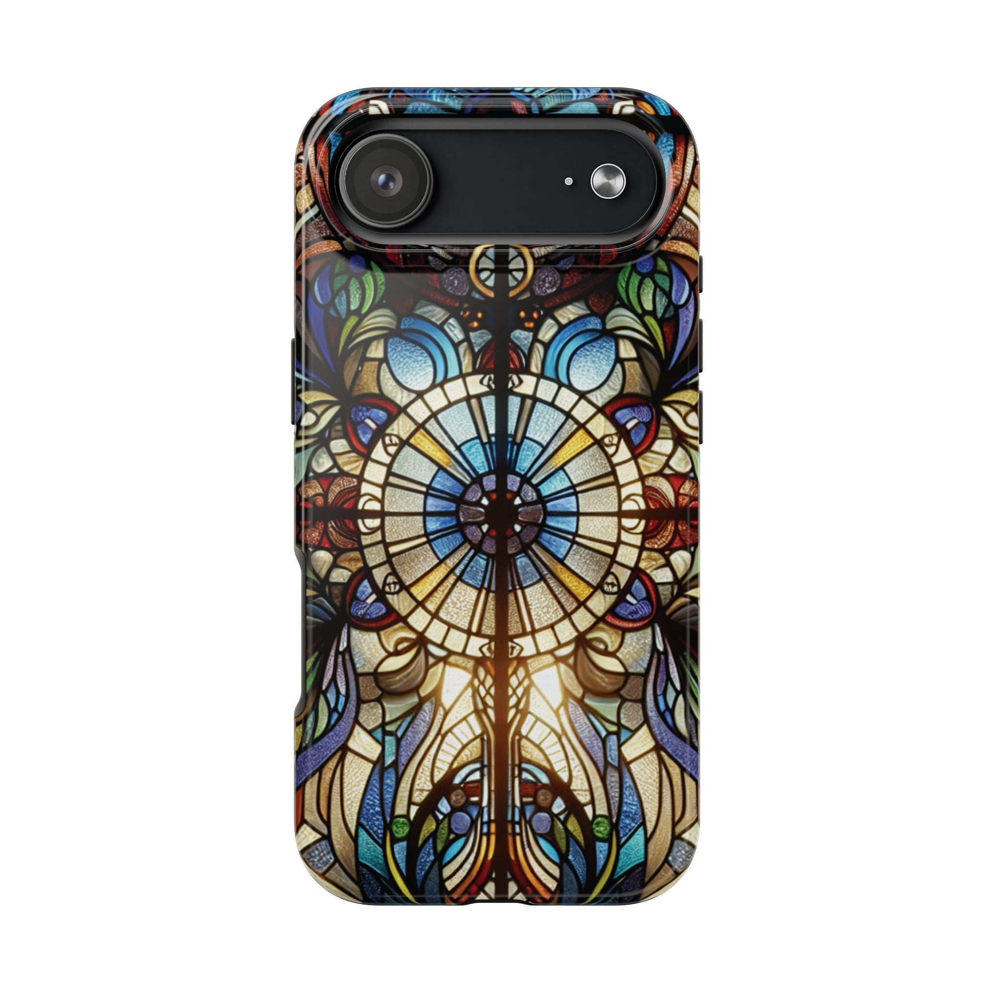 Stained Glass Mandala Tough Phone Case — Floral Vintage Art iPhone Cover