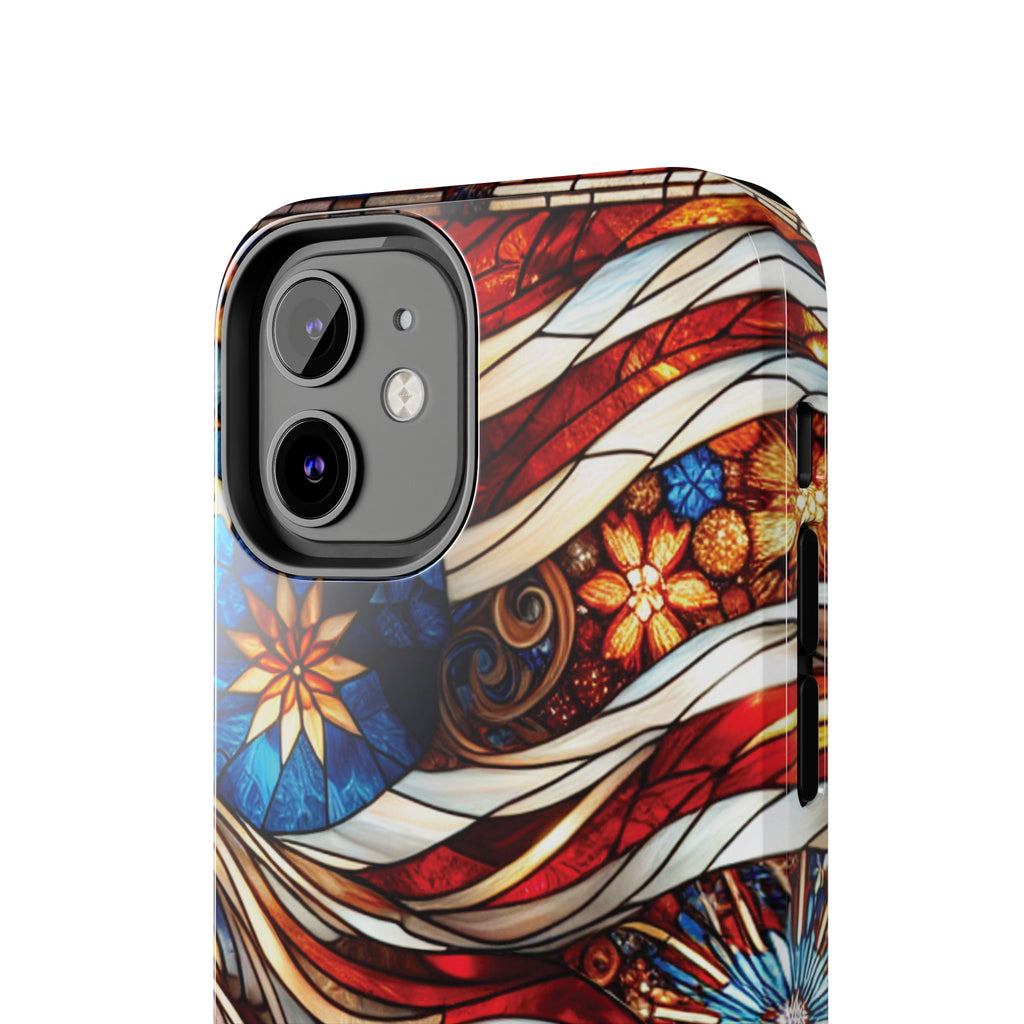 American by Nature Colorful Stained Glass Tough Phone Cases | Unique iPhone Covers, Protective Cases, Vibrant Designs, Gifts for Him/Her