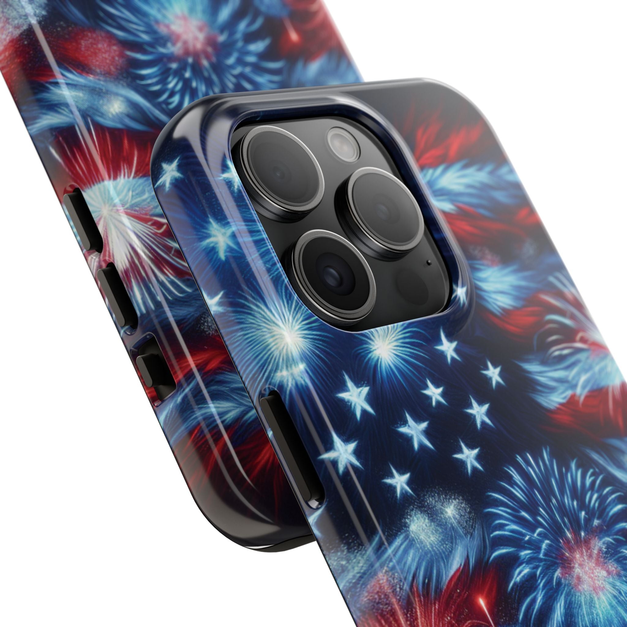 Patriotic Fireworks Phone Case, Independence Day, USA Pride, Tough Phone Cover, July 4th, Gift for Veterans