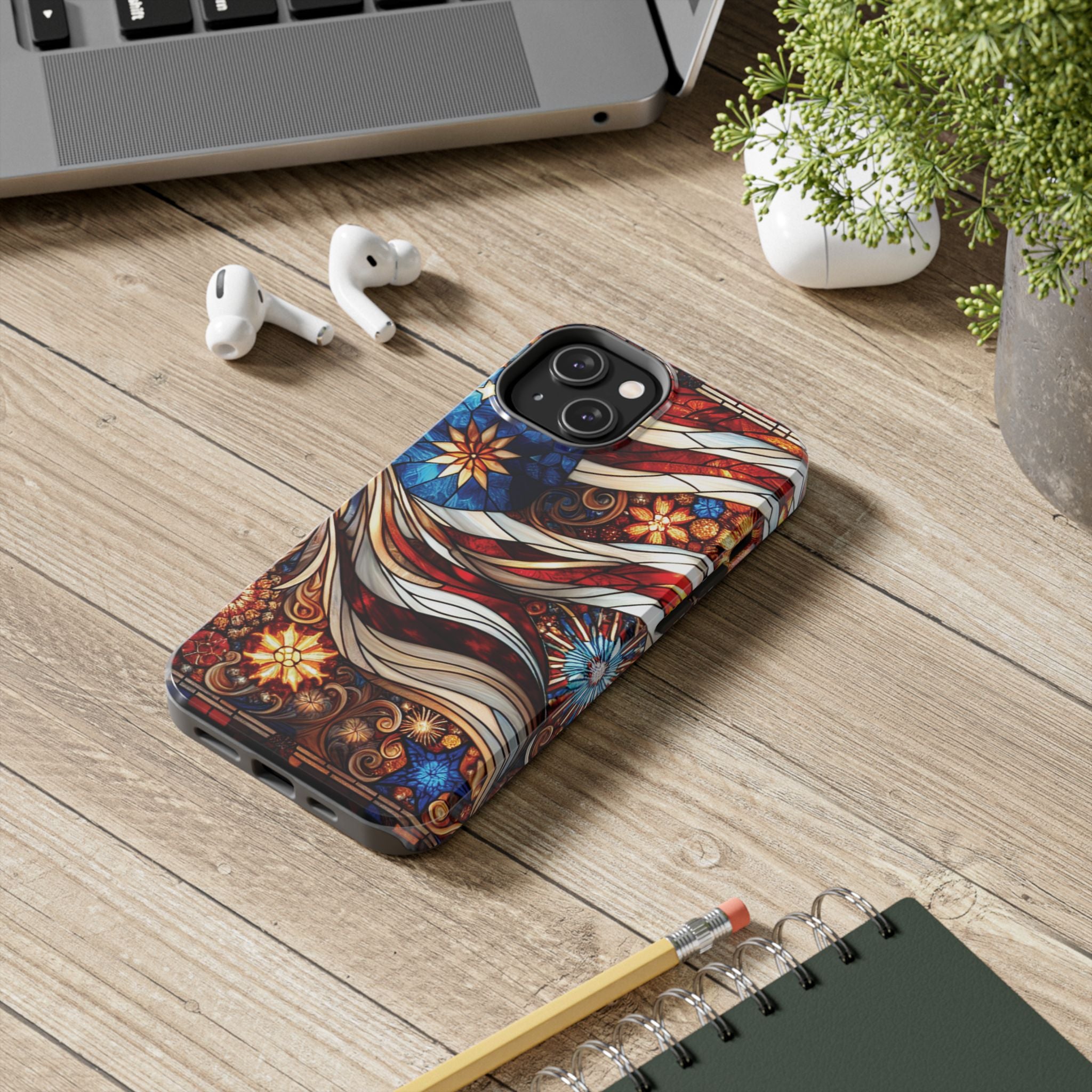 American by Nature Colorful Stained Glass Tough Phone Cases | Unique iPhone Covers, Protective Cases, Vibrant Designs, Gifts for Him/Her