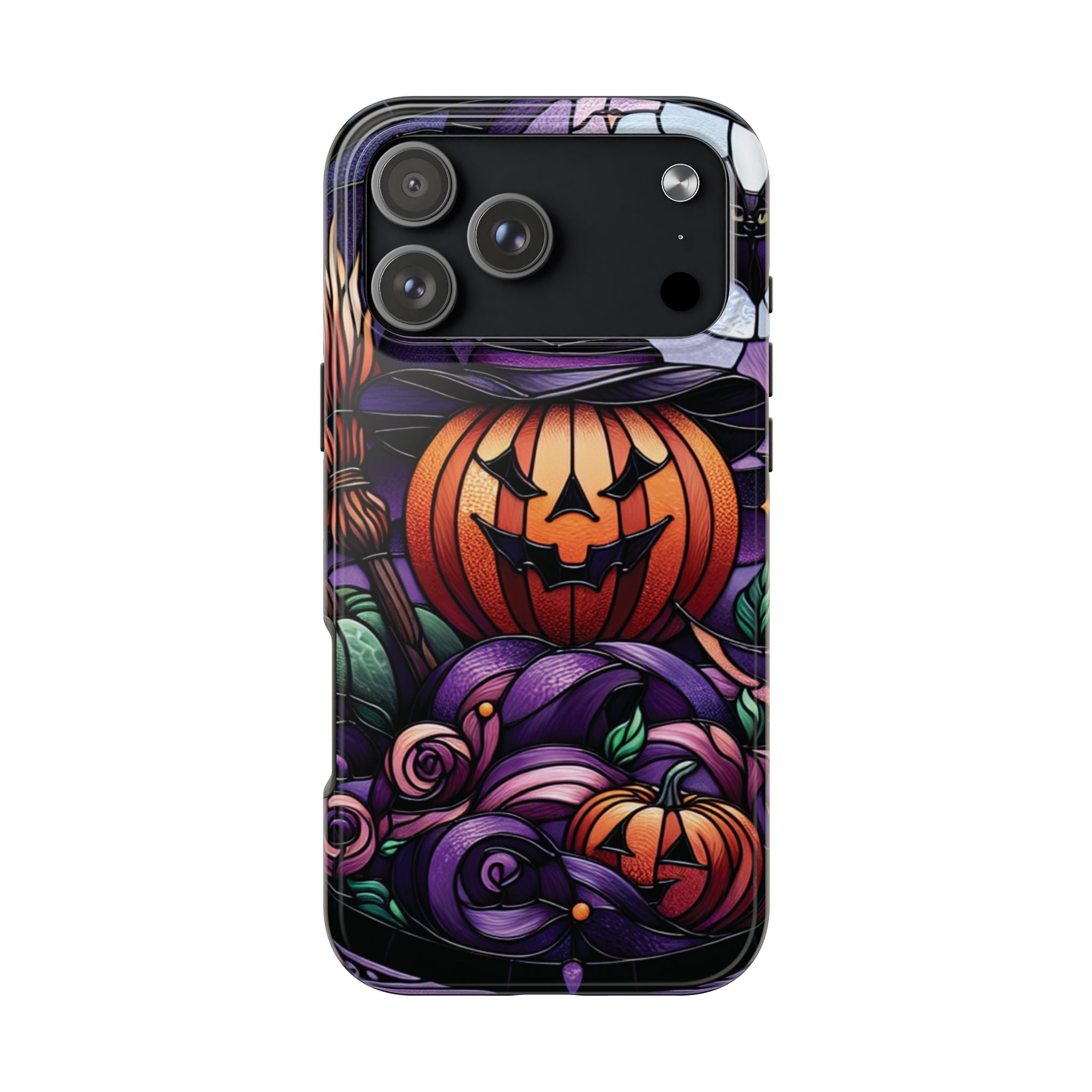 Halloween Jack-O'-Lantern Tough Phone Case — Spooky Pumpkin Witch Hat Design