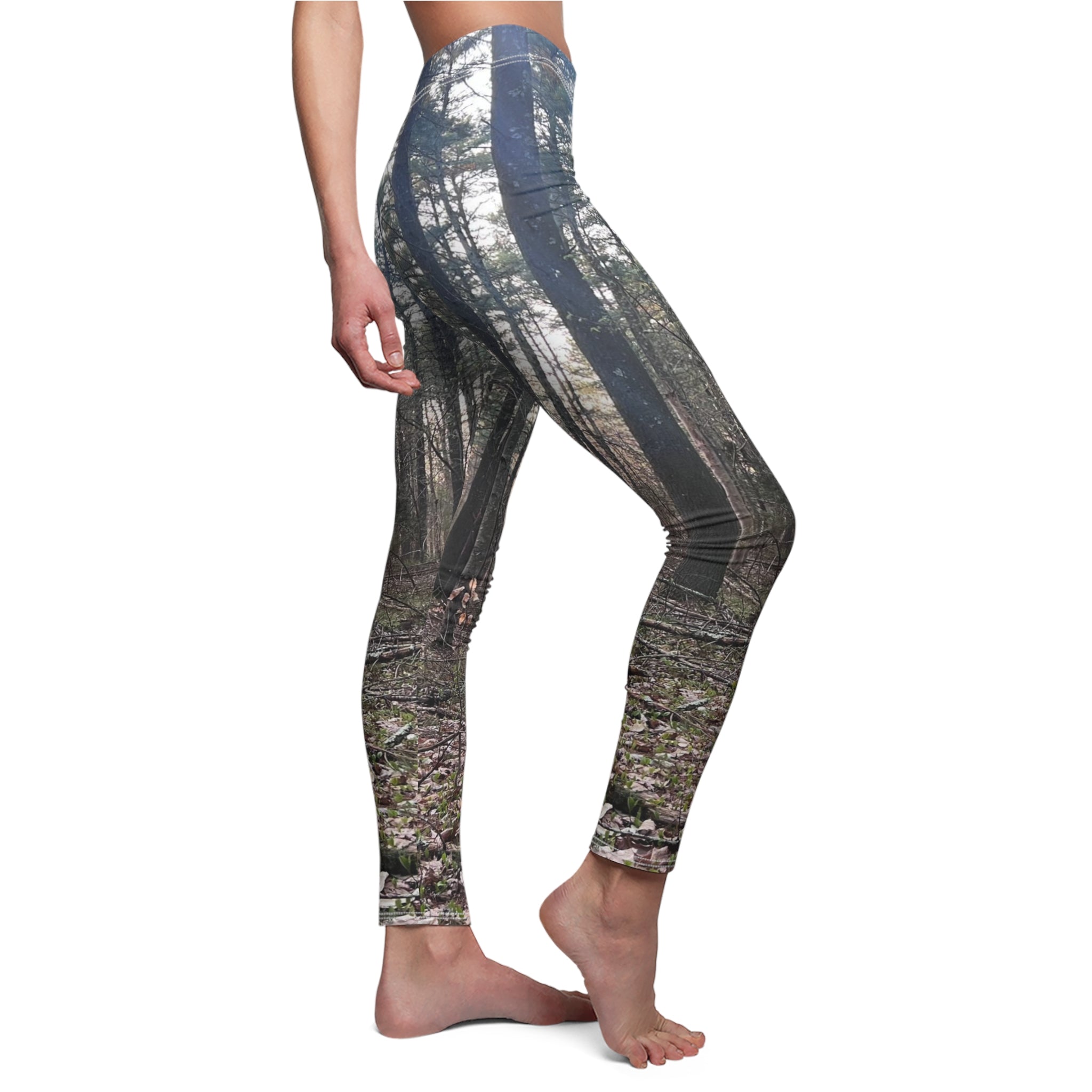 Forest Photo Print Leggings — Women’s Nature Scenic All-Over Print