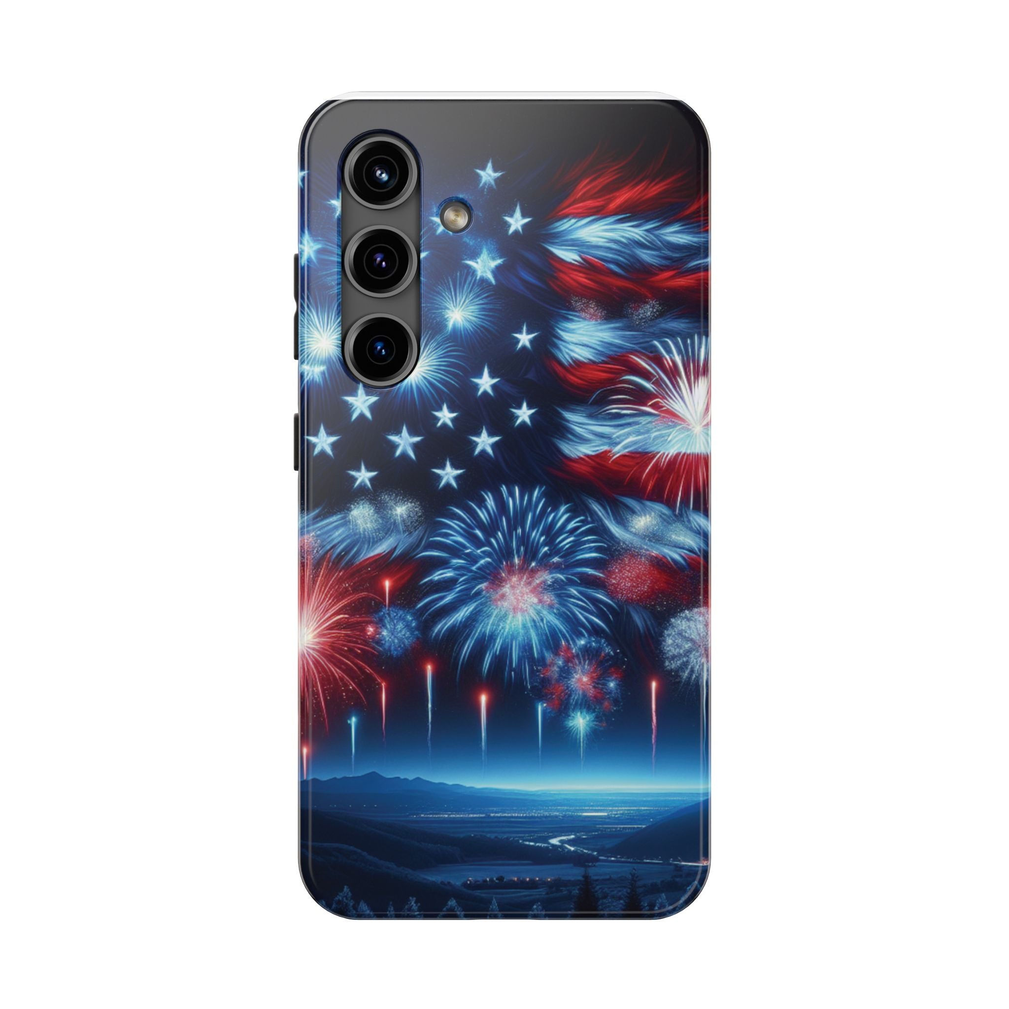 Patriotic Fireworks Phone Case, Independence Day, USA Pride, Tough Phone Cover, July 4th, Gift for Veterans