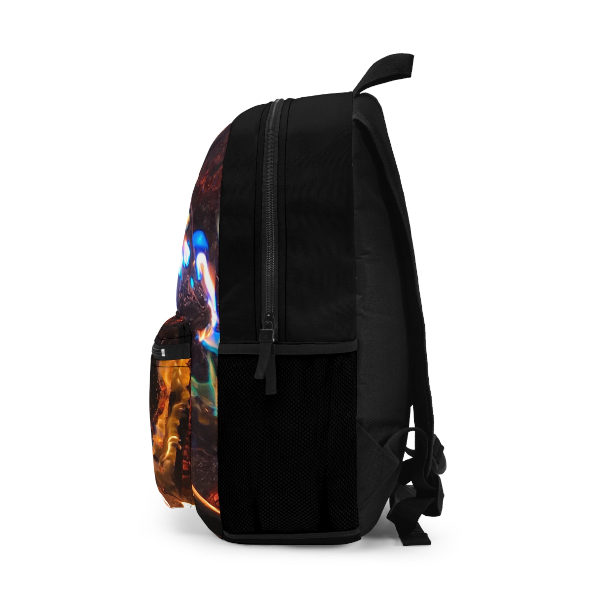 Flame Spectrum Backpack — Iridescent Fire Print School & Travel Bag