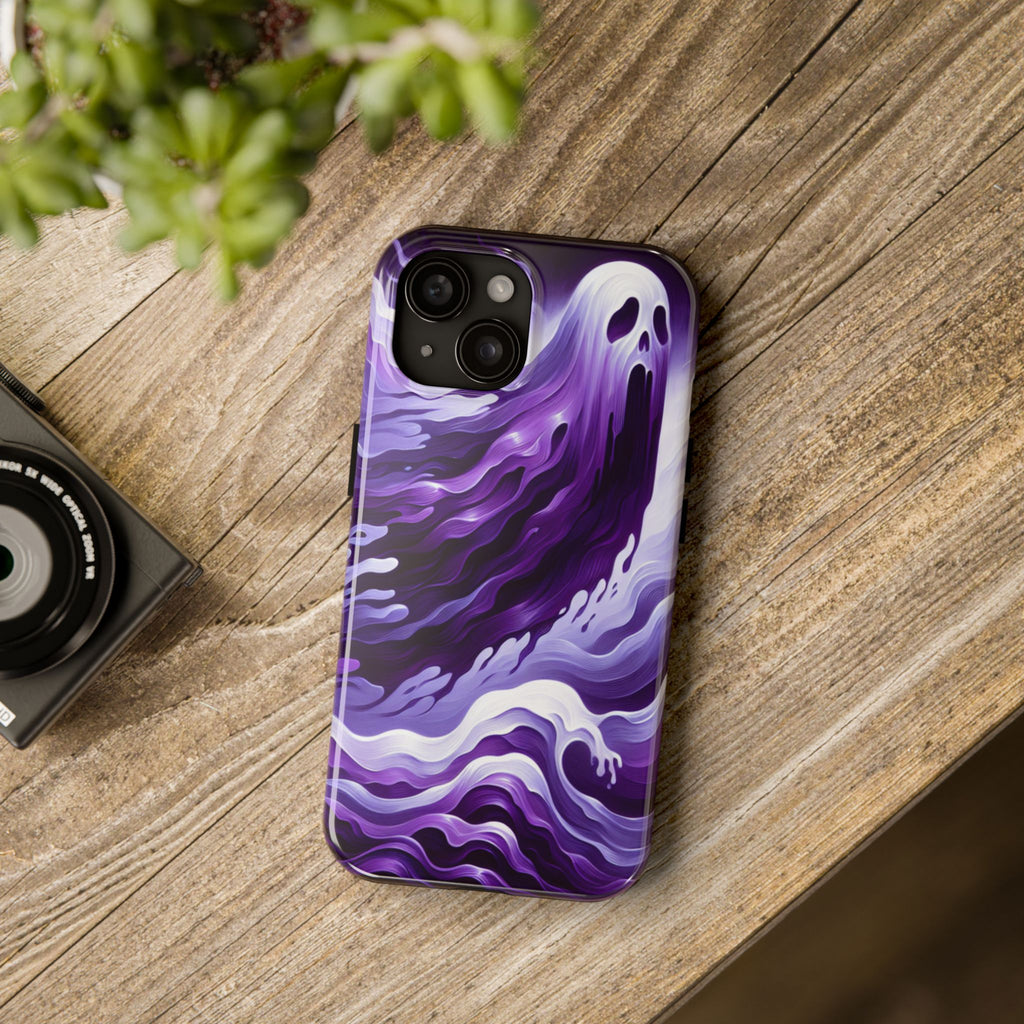 Purple wavey ghosts! - Tough Phone Cases
