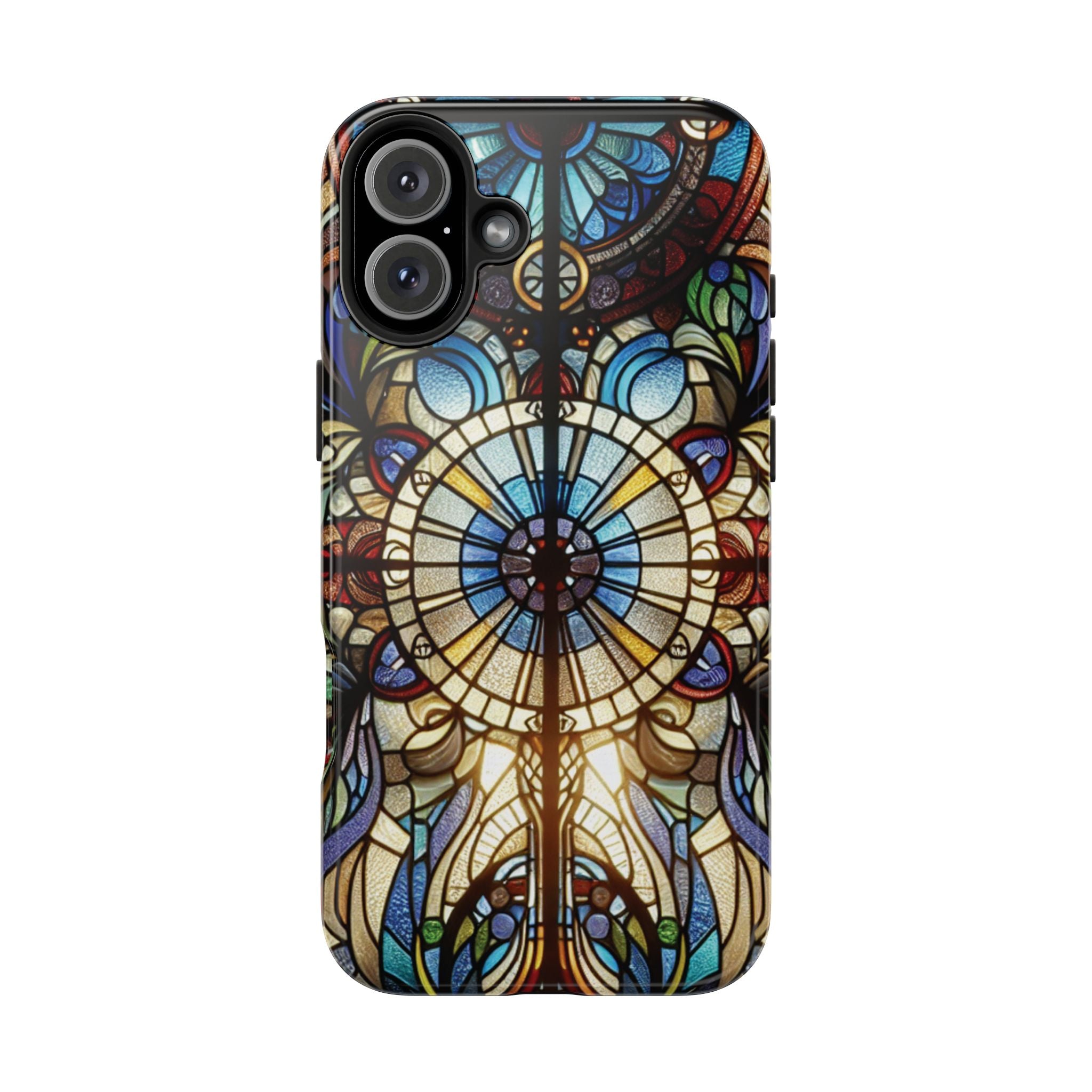 Stained Glass Mandala Tough Phone Case — Floral Vintage Art iPhone Cover