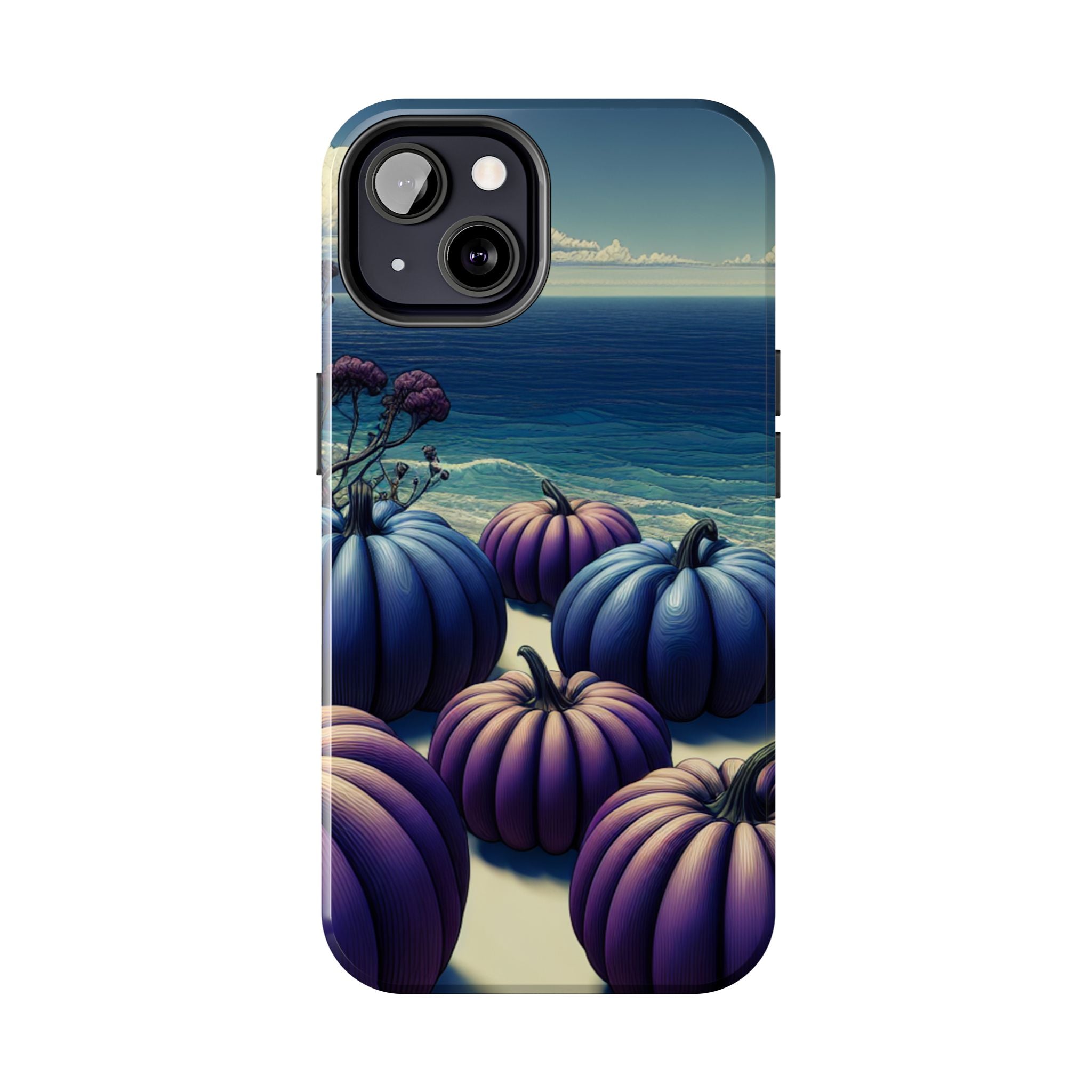 Blue Pumpkin Beach Tough Phone Case — Coastal Halloween Fall iPhone Cover
