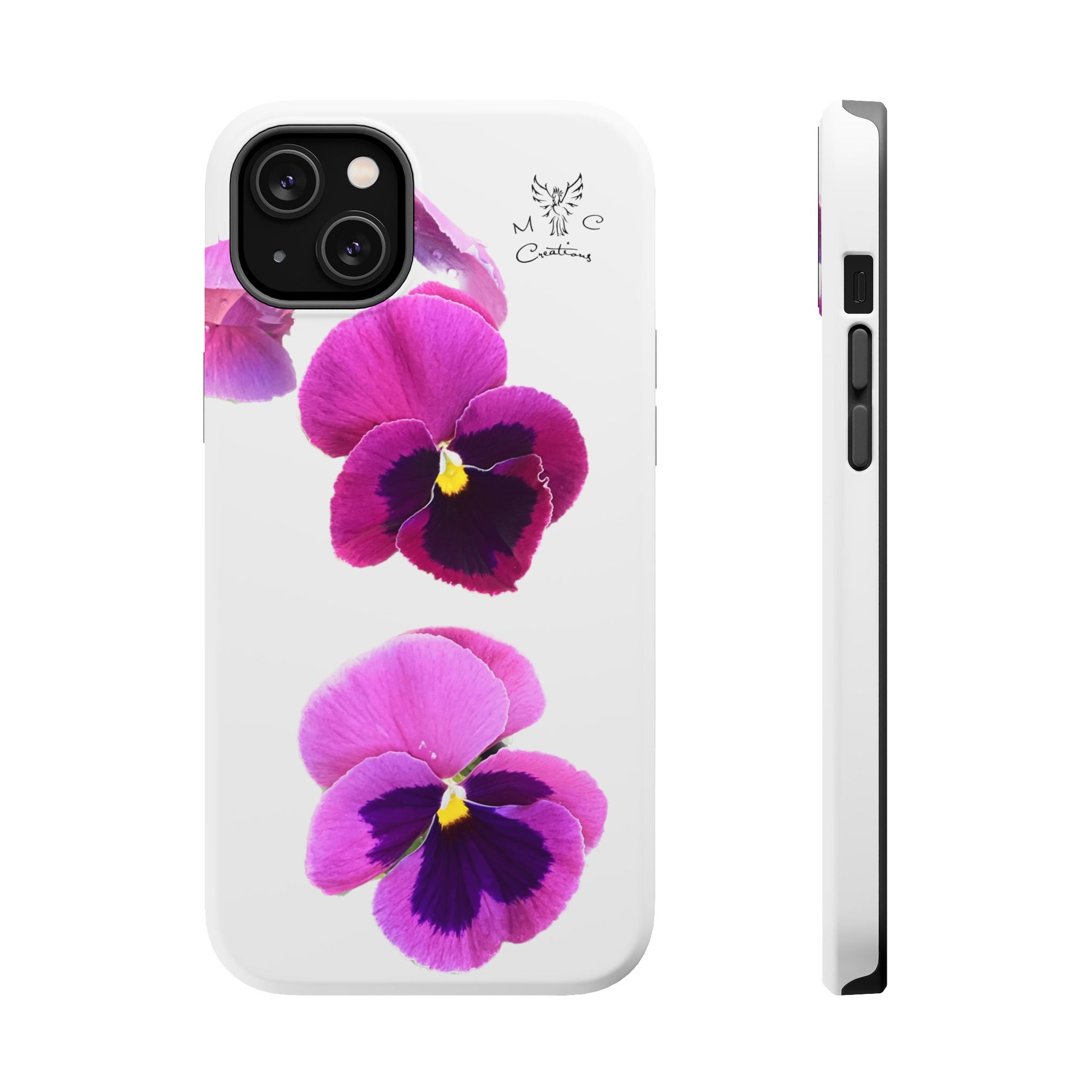 Pansy Blossom Magnetic Phone Case — Impact‑Resistant Floral iPhone Cover
