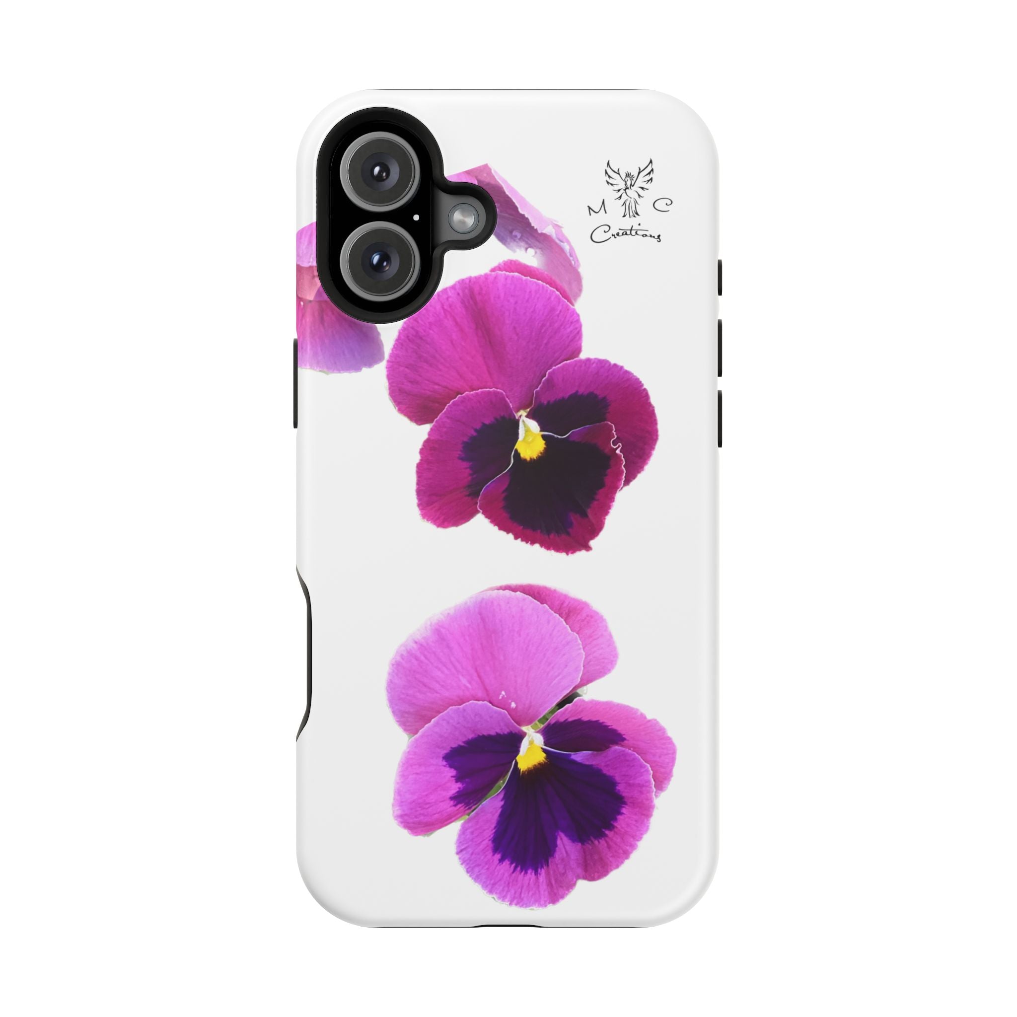 Pansy Blossom Magnetic Phone Case — Impact‑Resistant Floral iPhone Cover